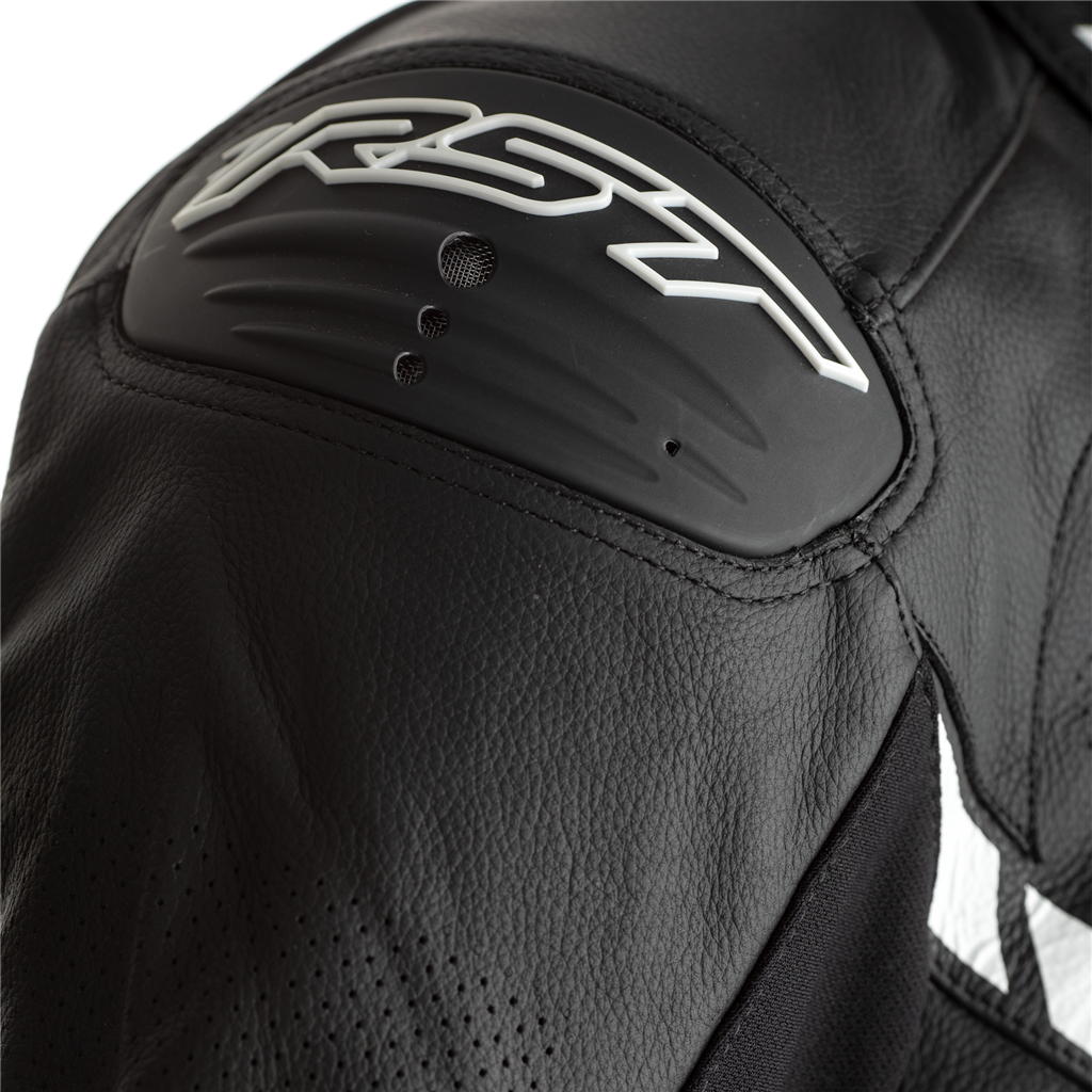 RST Axis Leather Motorcycle Jacket CE (Black/Black/White)