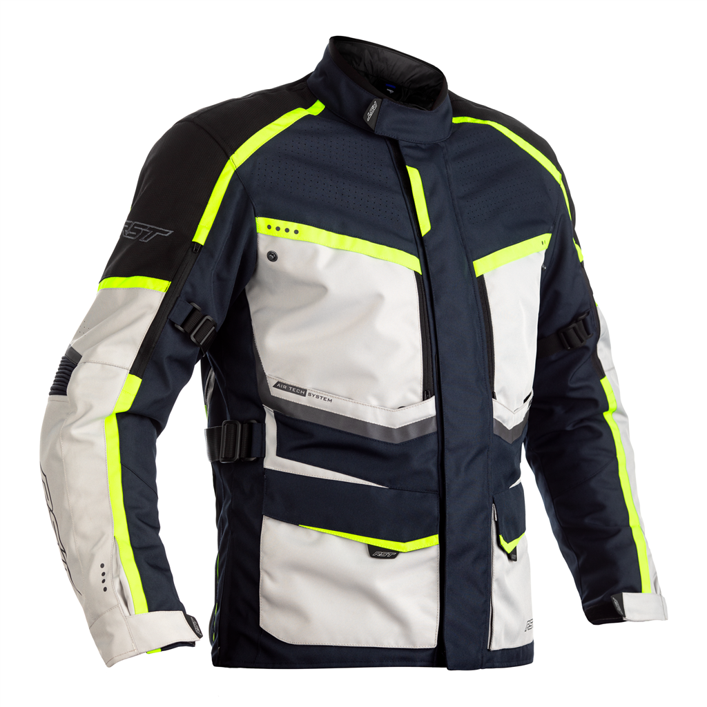 RST Maverick Mens Motorcycle Jacket (Blue/Neon)