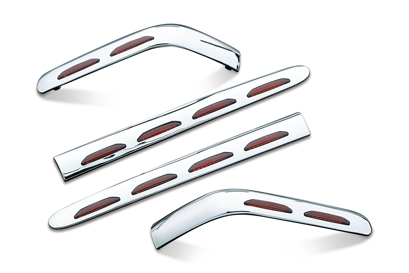 Kuryakyn L.E.D. Saddlebag Molding Set with Red Lens Chrome