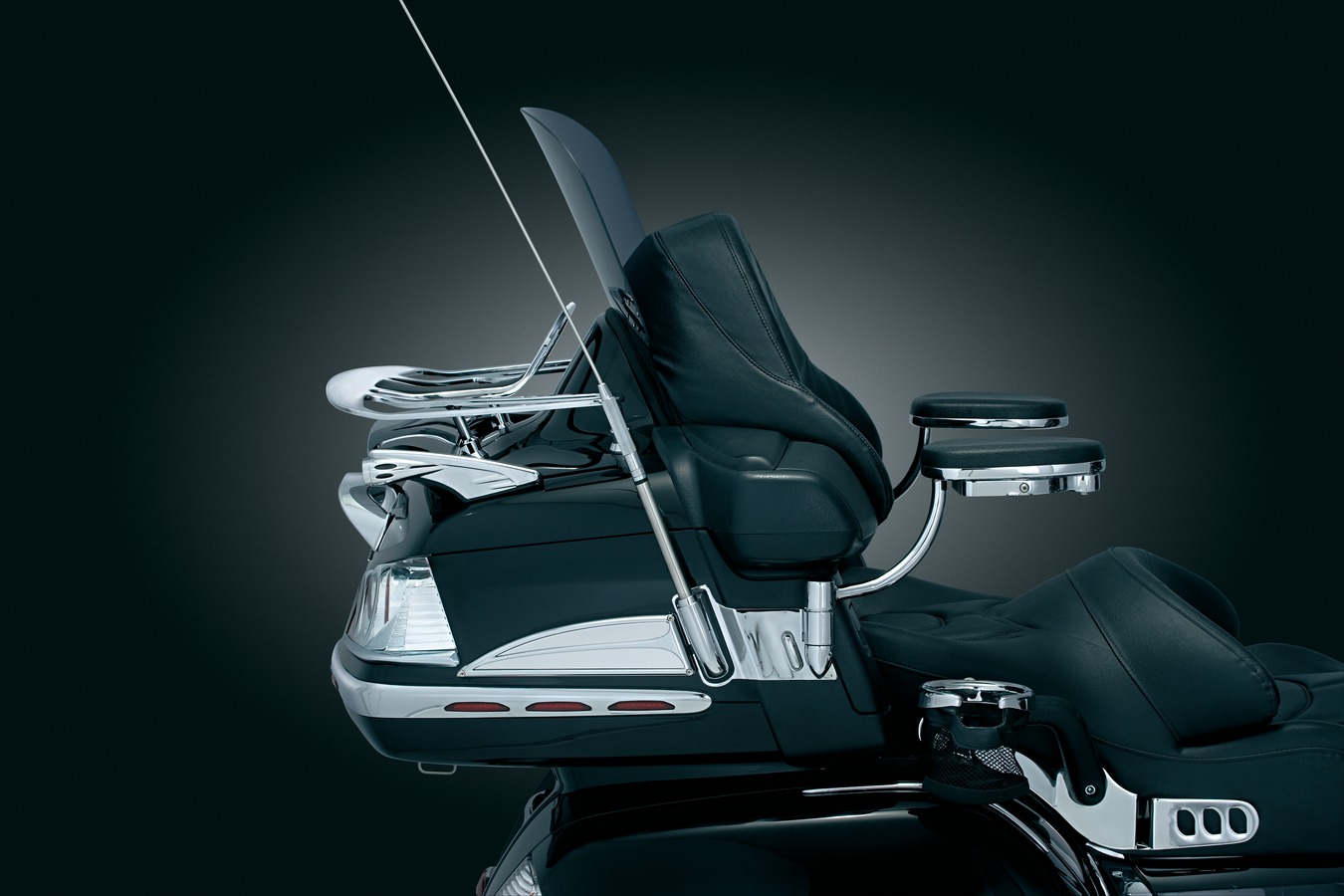 Kuryakyn L.E.D. Saddlebag Molding Set with Red Lens Chrome