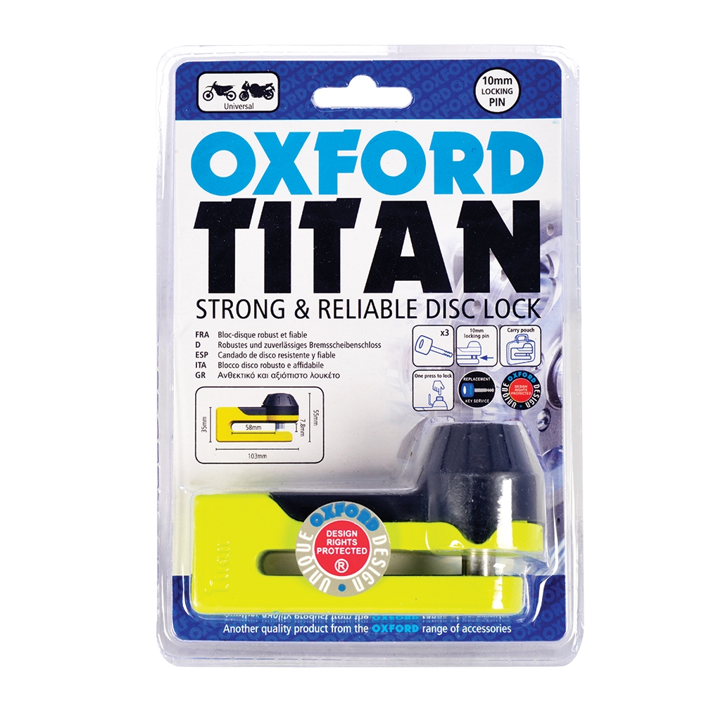 Oxford Products Titan yellow Disc-Lock & Pouch