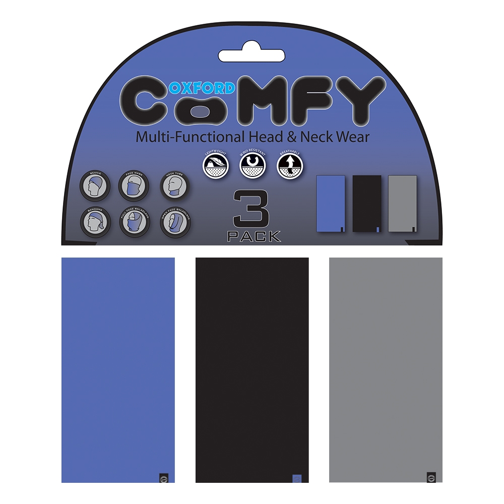 Oxford Products Comfy 3 Pack Blue/Black/Grey Skulls