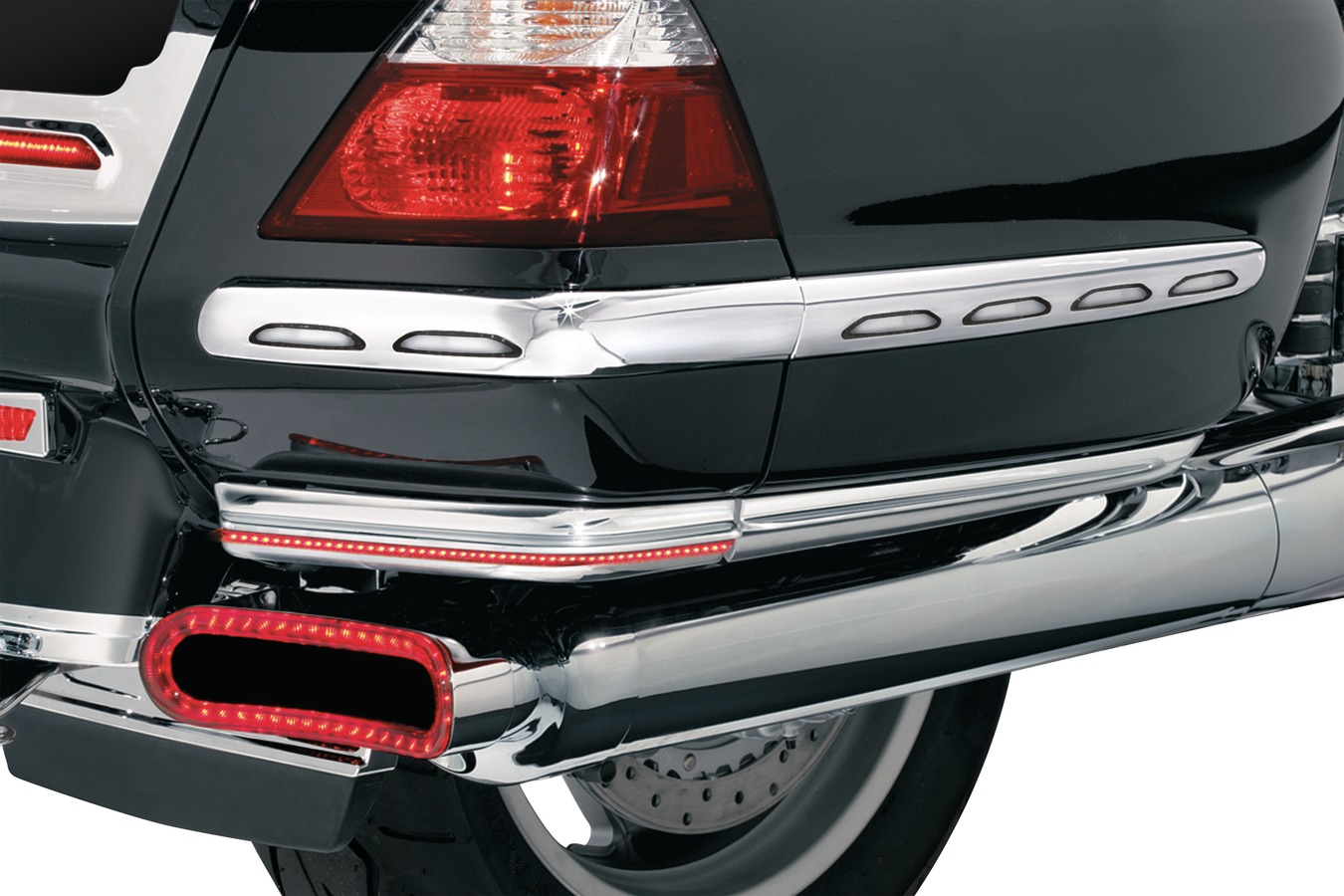 Kuryakyn L.E.D. Saddlebag Molding Set with Red Lens Chrome
