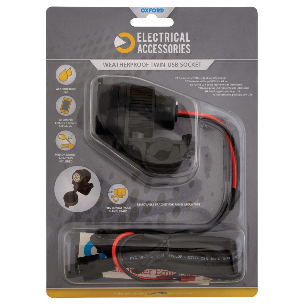 Dual USB socket (5V 2Amp) & 10amp fused 1.2mtr loom