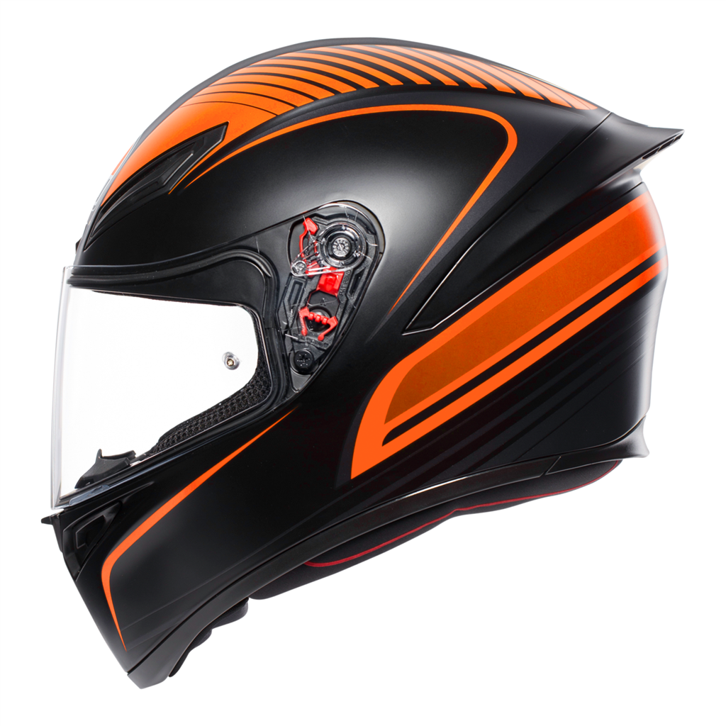 AGV K1 Warm Up - Matt Black/Orange Motorcycle Helmet