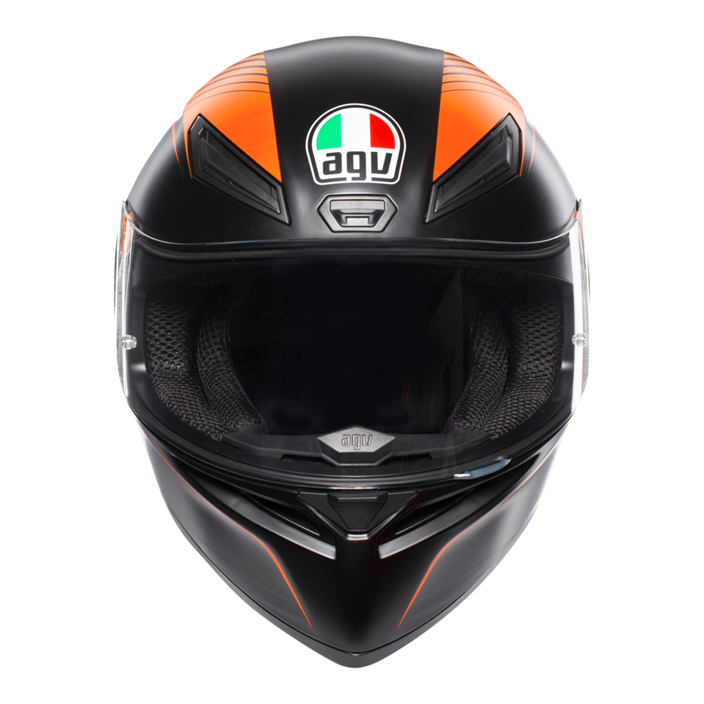 AGV K1 Warm Up - Matt Black/Orange Motorcycle Helmet