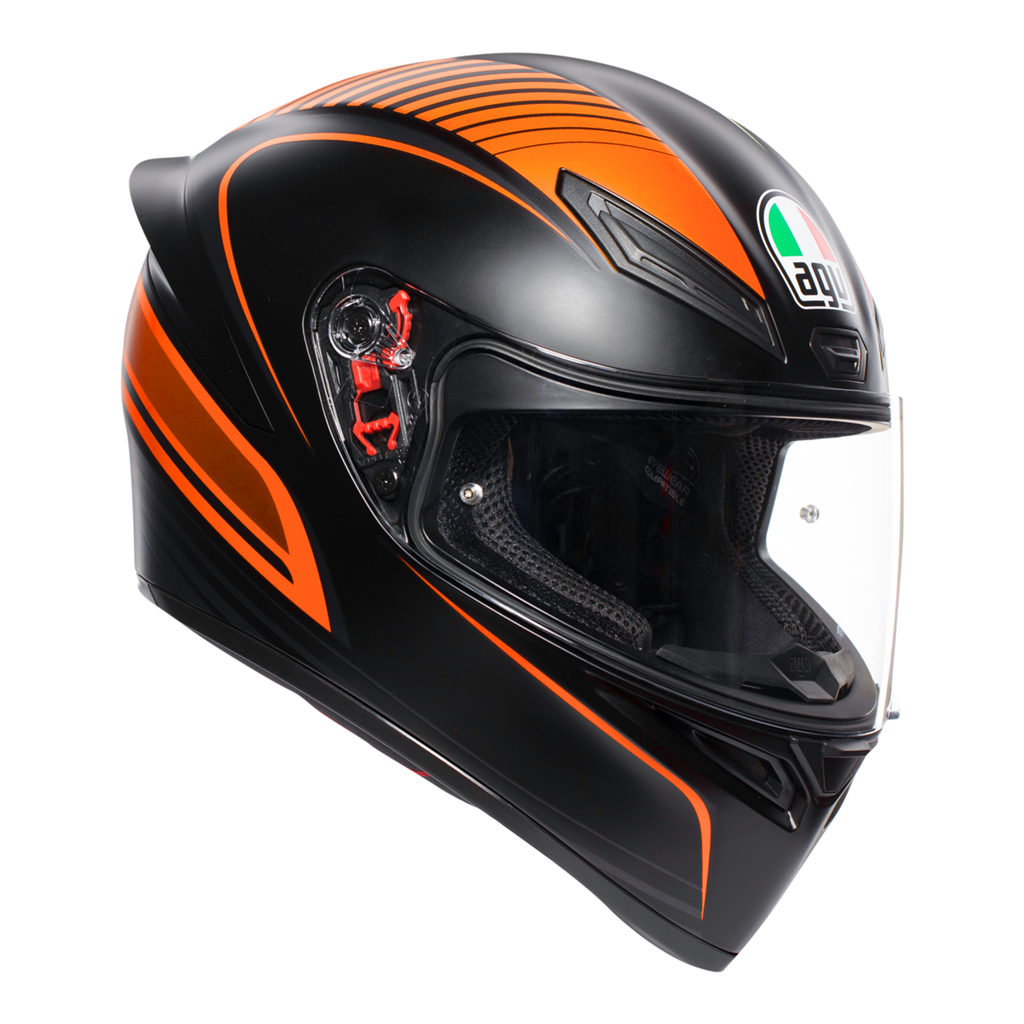 AGV K1 Warm Up - Matt Black/Orange Motorcycle Helmet