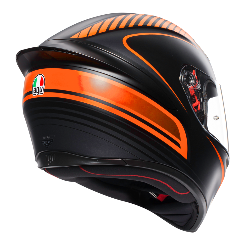 AGV K1 Warm Up - Matt Black/Orange Motorcycle Helmet