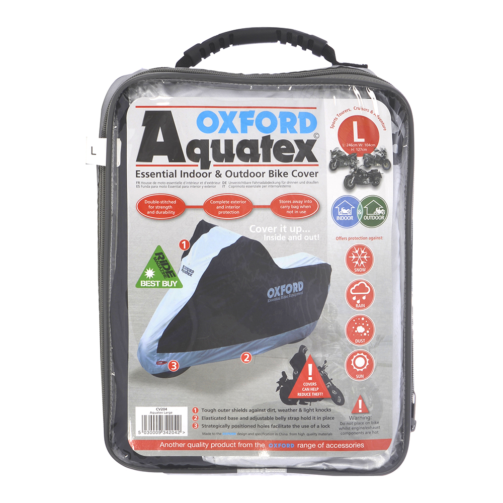 Oxford Products Aquatex Motorcycle Bike Cover (Large)