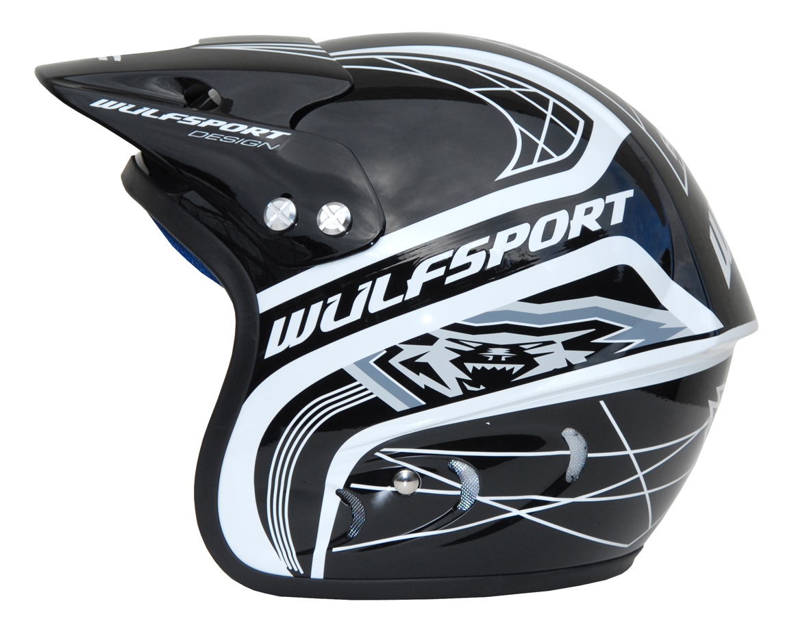 WULFSPORT TRIALS HELMET BLACK/BLUE/RED/WHITE