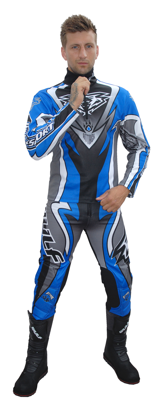 Wulfsport Trials Shirt Attack Blue Black