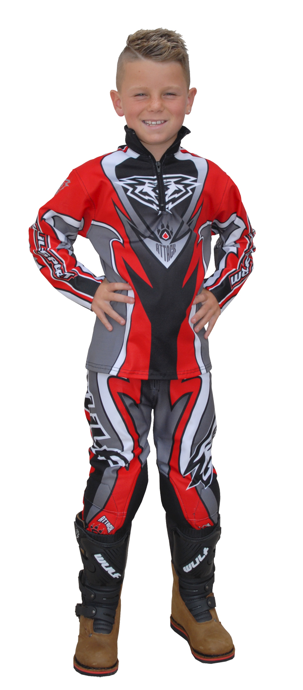 Wulf Cub Trials Shirt Red/Blue/Black
