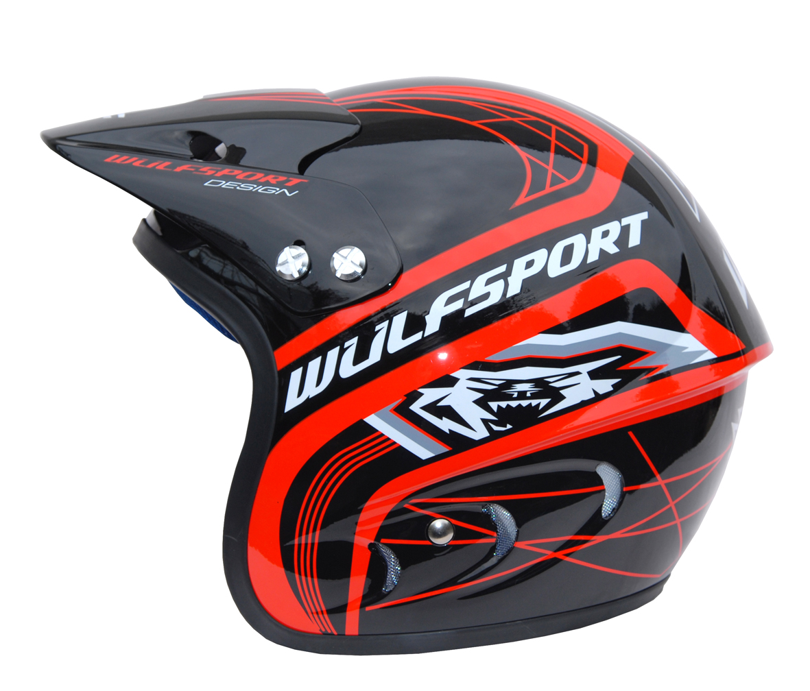 WULFSPORT TRIALS HELMET BLACK/BLUE/RED/WHITE