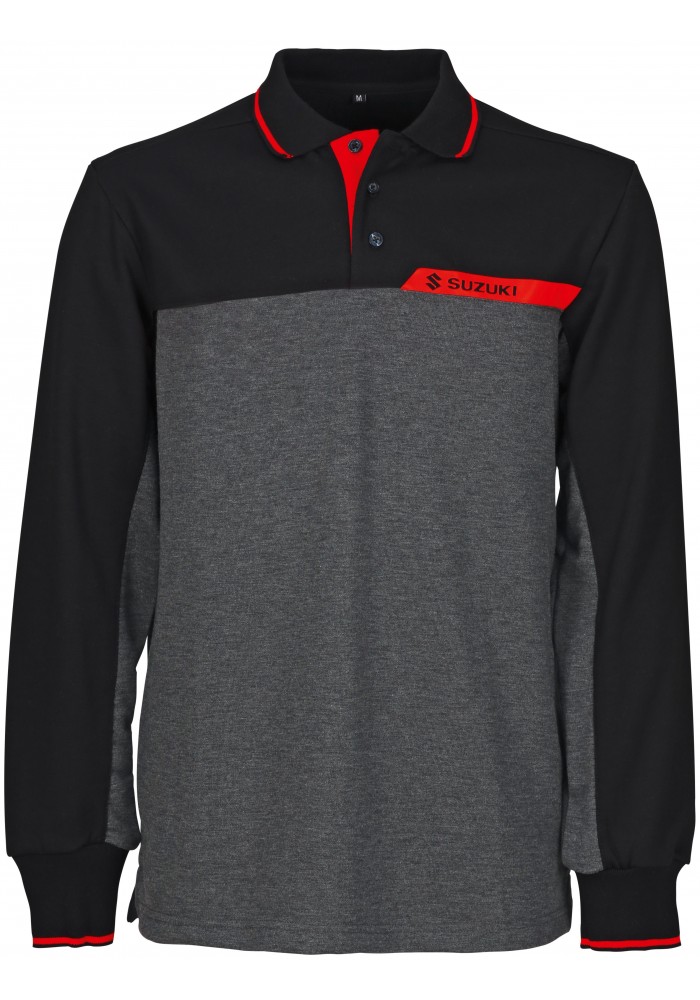 Suzuki Team Long-Sleeved Polo (Black)
