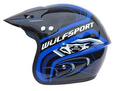 WULFSPORT TRIALS HELMET BLACK/BLUE/RED/WHITE