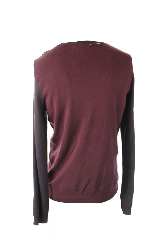 Calvin Klein Plum Ribbed Front V-Neck Sweater L | eBay