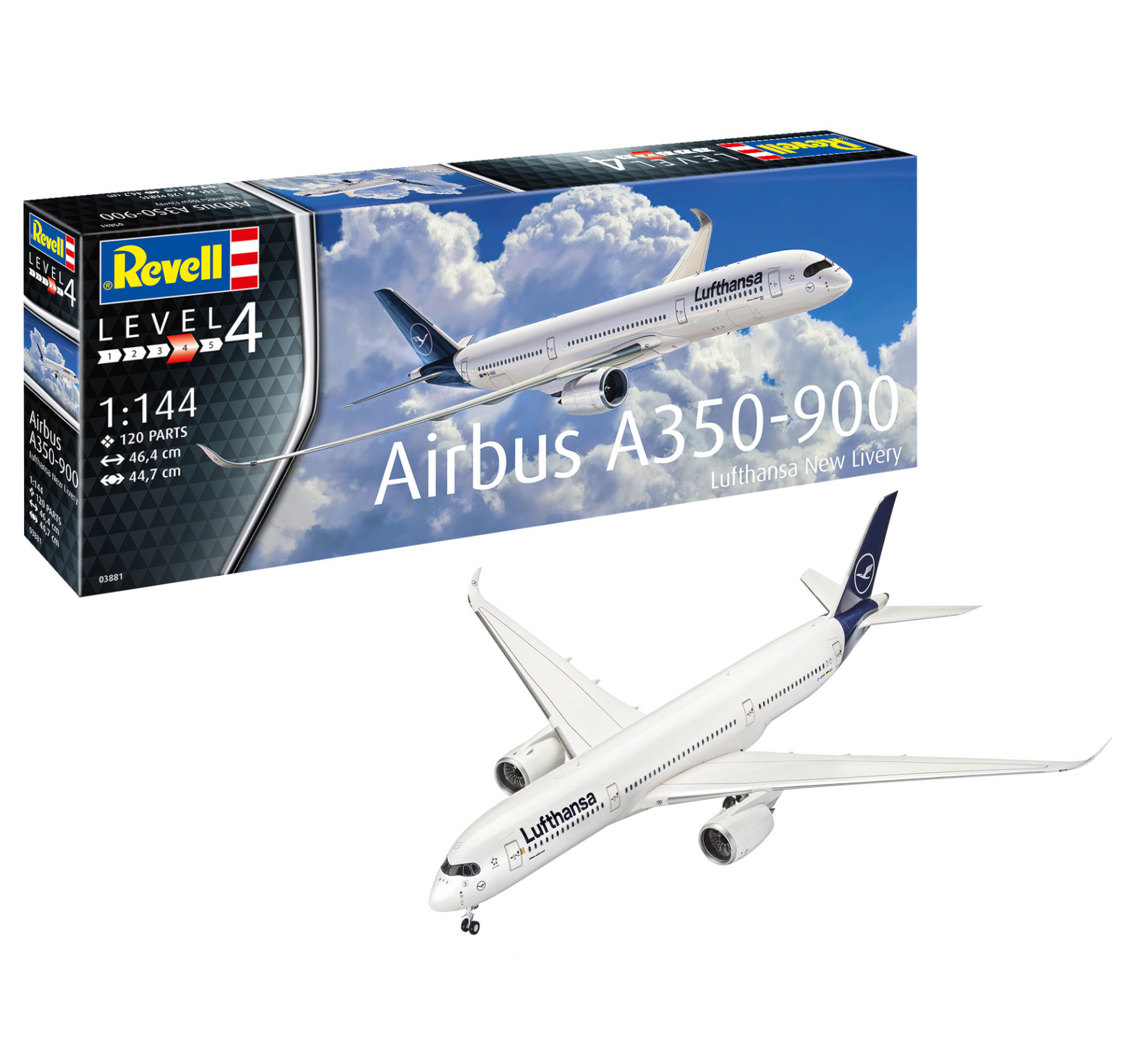 Revell Airbus A350-900 Lufthansa New Livery 1:144 Plane Model Kit 03881