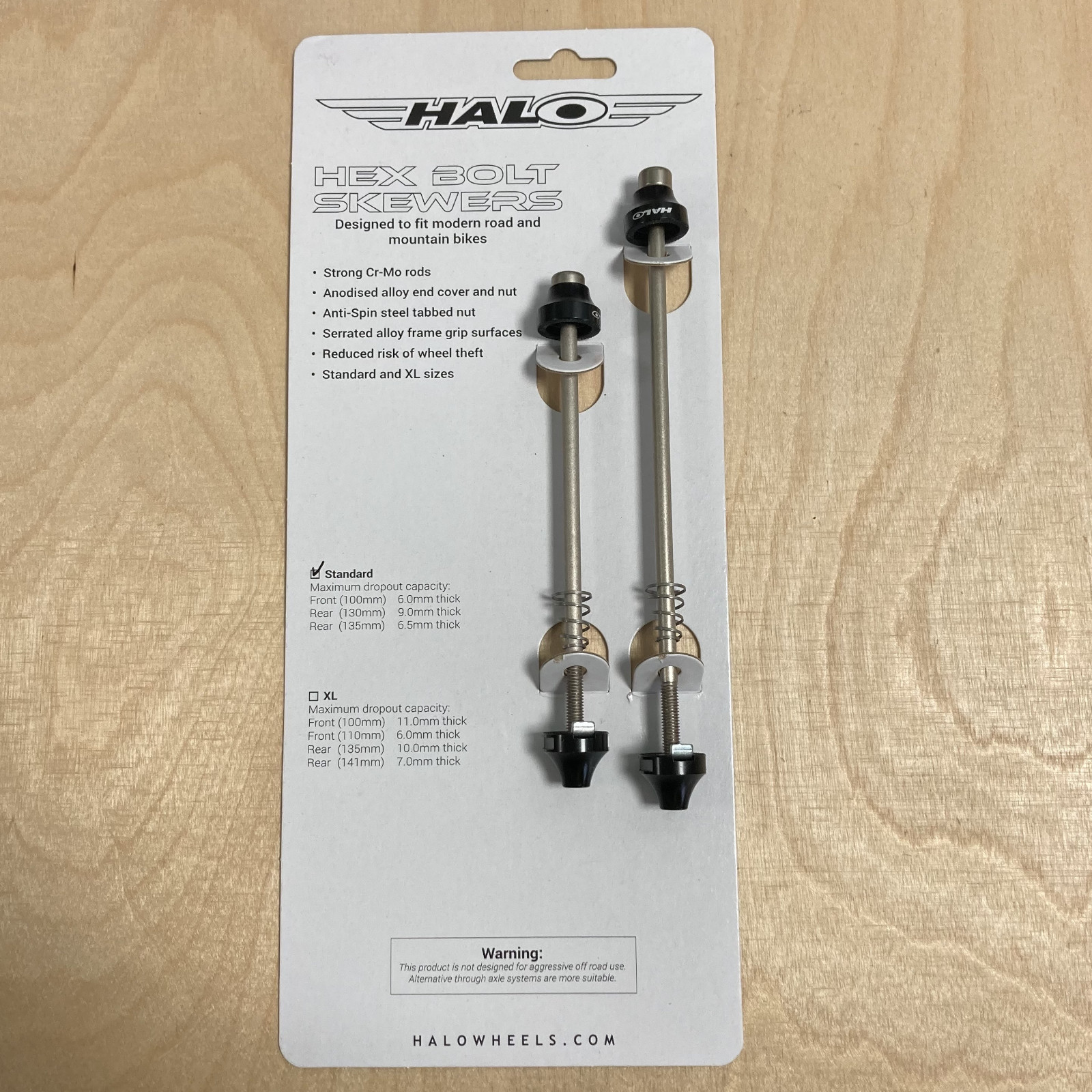 Bike Skewer Set Front & Rear Halo Hex Allen Key Skewers - Picture 9 of 17