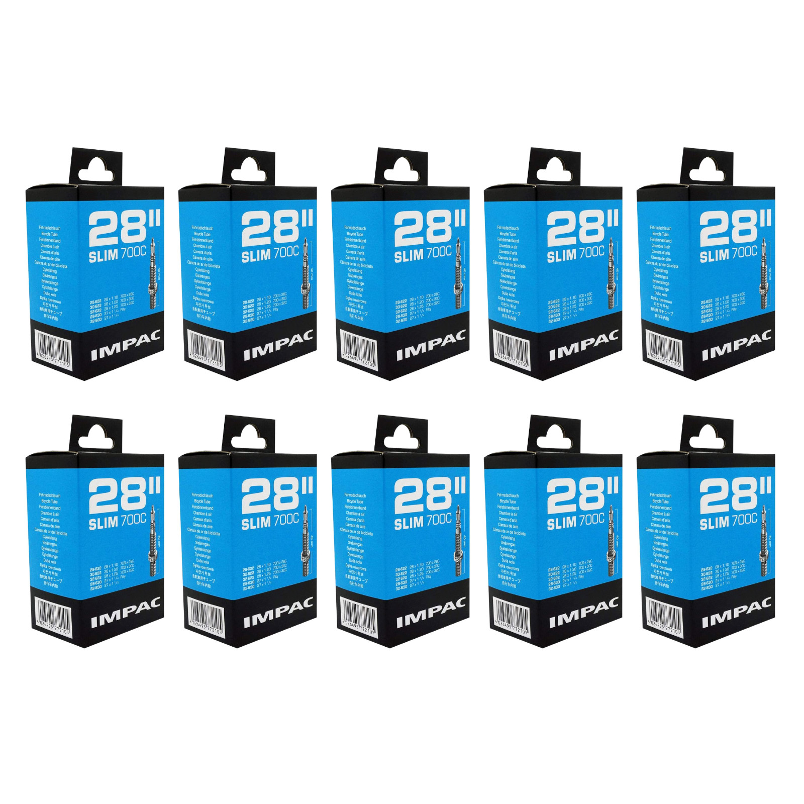 Impac SV28 Slim 700 x 28/32mm/27x11/4 700c Presta Valve Bike Inner Tube