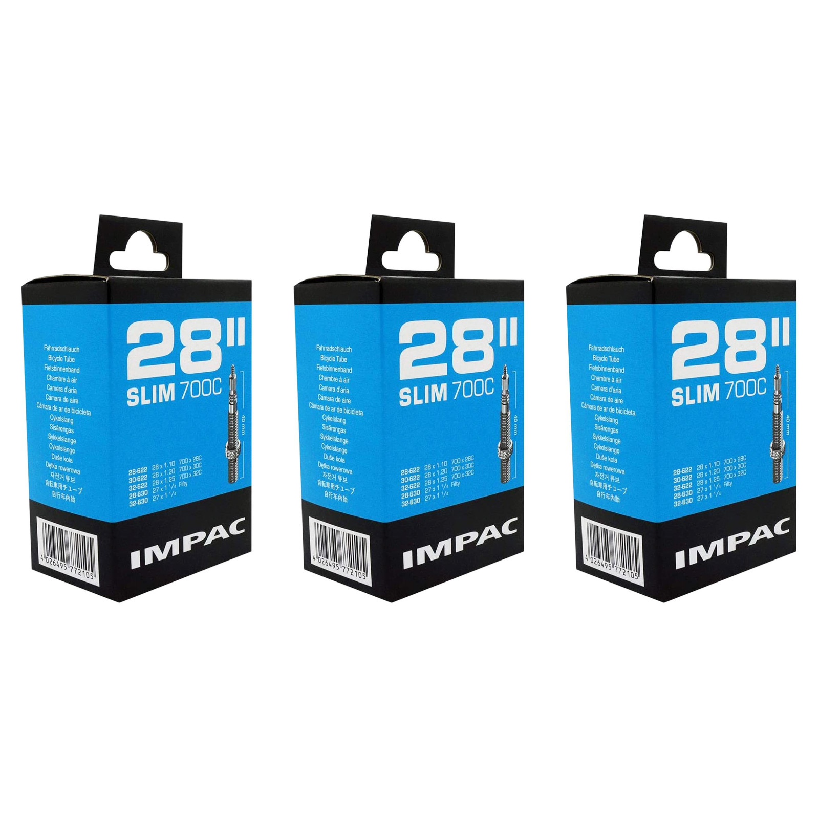 Impac SV28 Slim 700 x 28/32mm/27x11/4 700c Presta Valve Bike Inner Tube