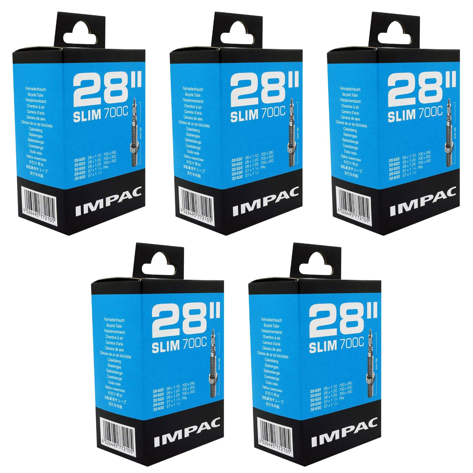 Impac SV28 Slim 700 x 28/32mm/27x11/4 700c Presta Valve Bike Inner Tube