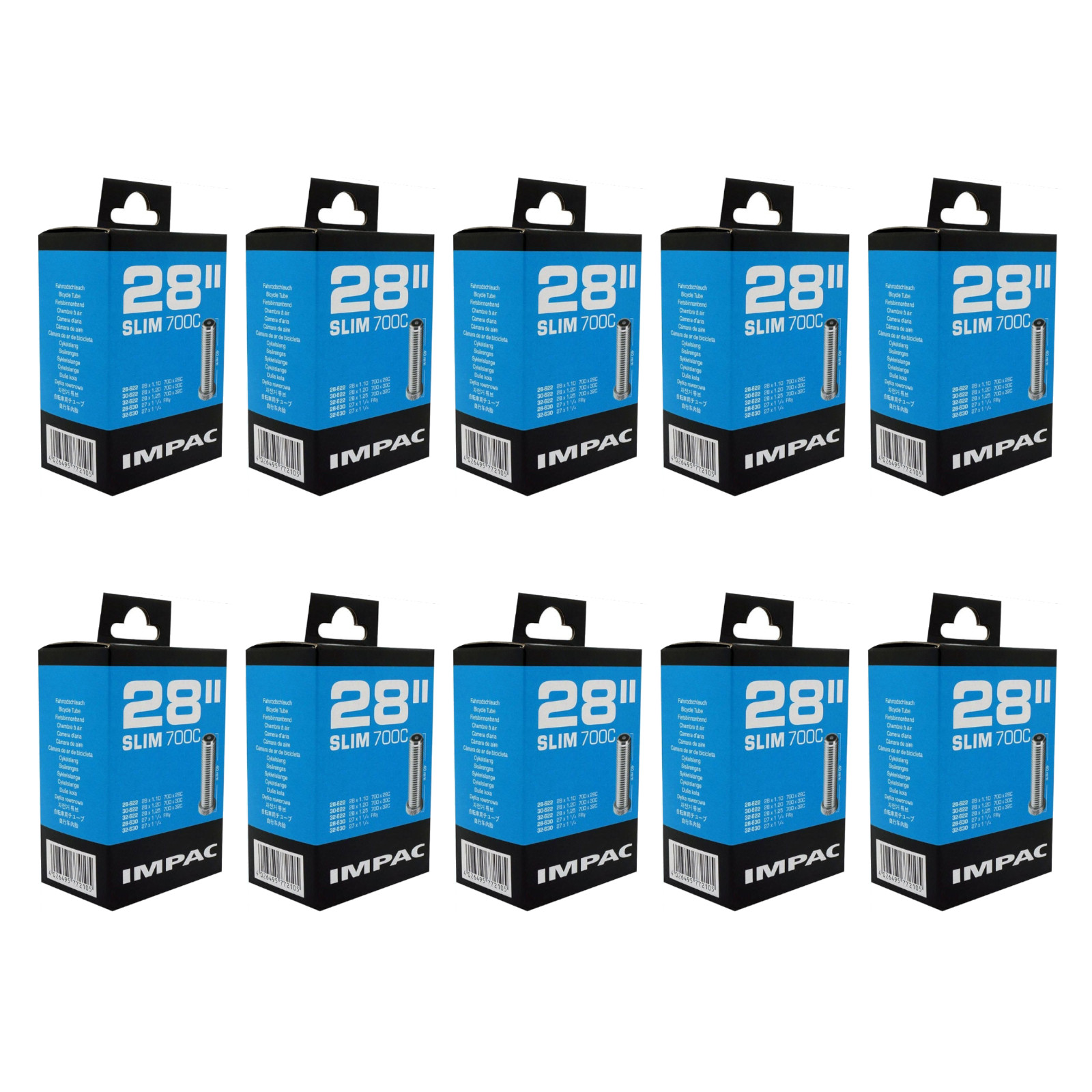 Schrader Valve Inner Tube 700c Impac AV28 Slim 700x28/32mm 27x11/4 (722/370)