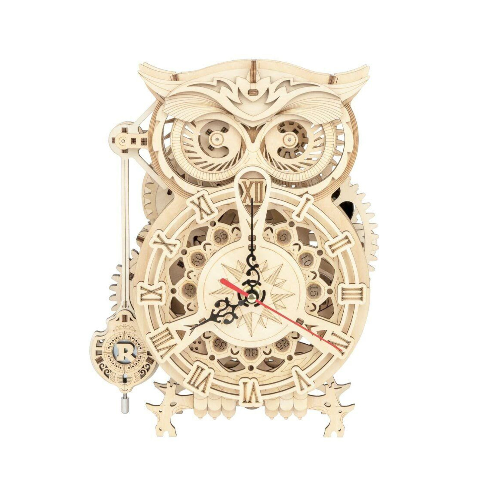 Robotime Rokr Owl Mechanical Clock 3D Wooden Puzzle 161Pcs Diy Model Building Kit Creative Home Decor Gift - Image 4
