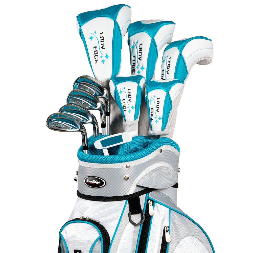 New Tour Edge Lady Edge Petite Silver/Teal Full Box Set, Putter, Bag