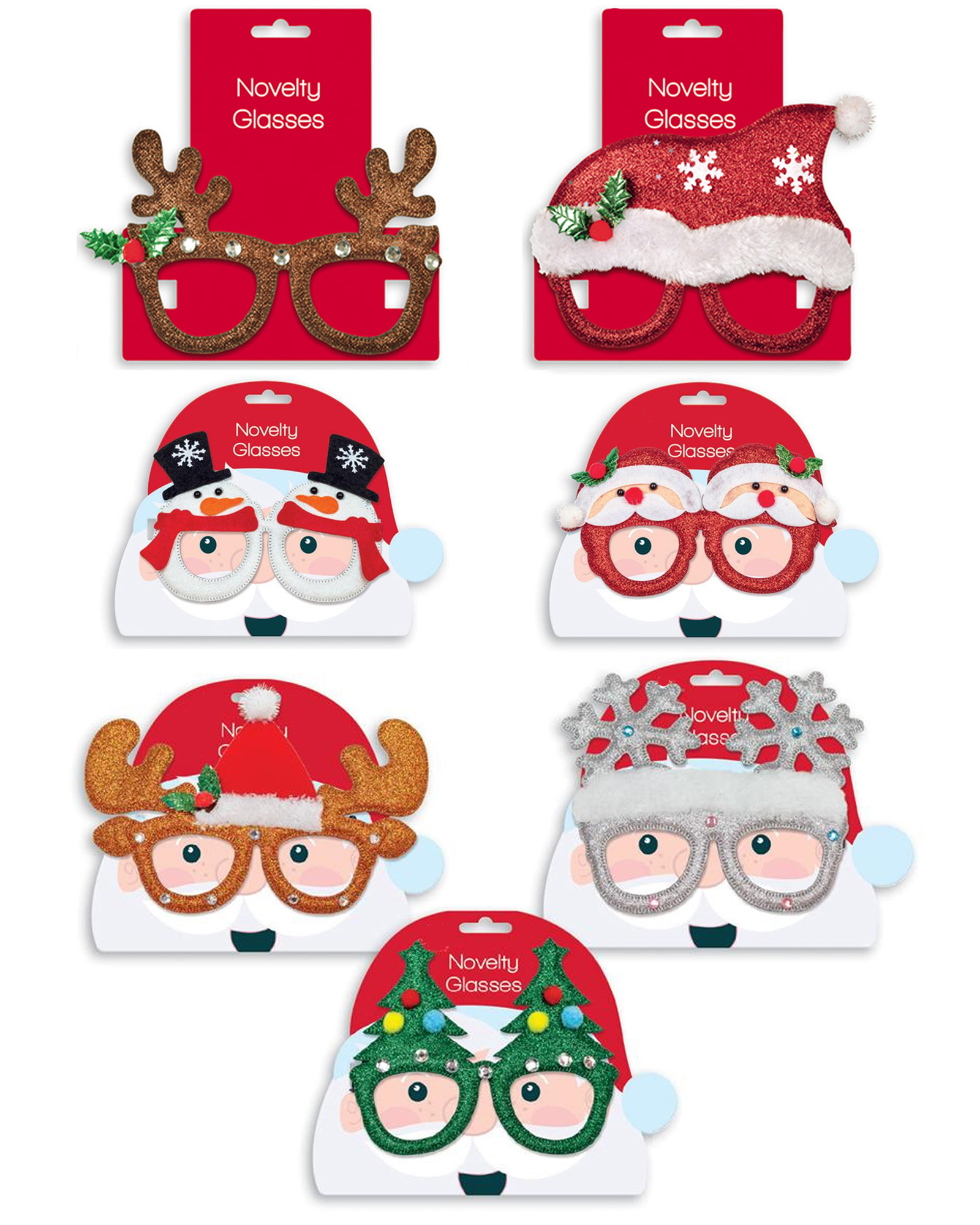 Gafas de brillo de Navidad Renos Santa o árbol de Navidad Fancy Dress descriptor de acceso