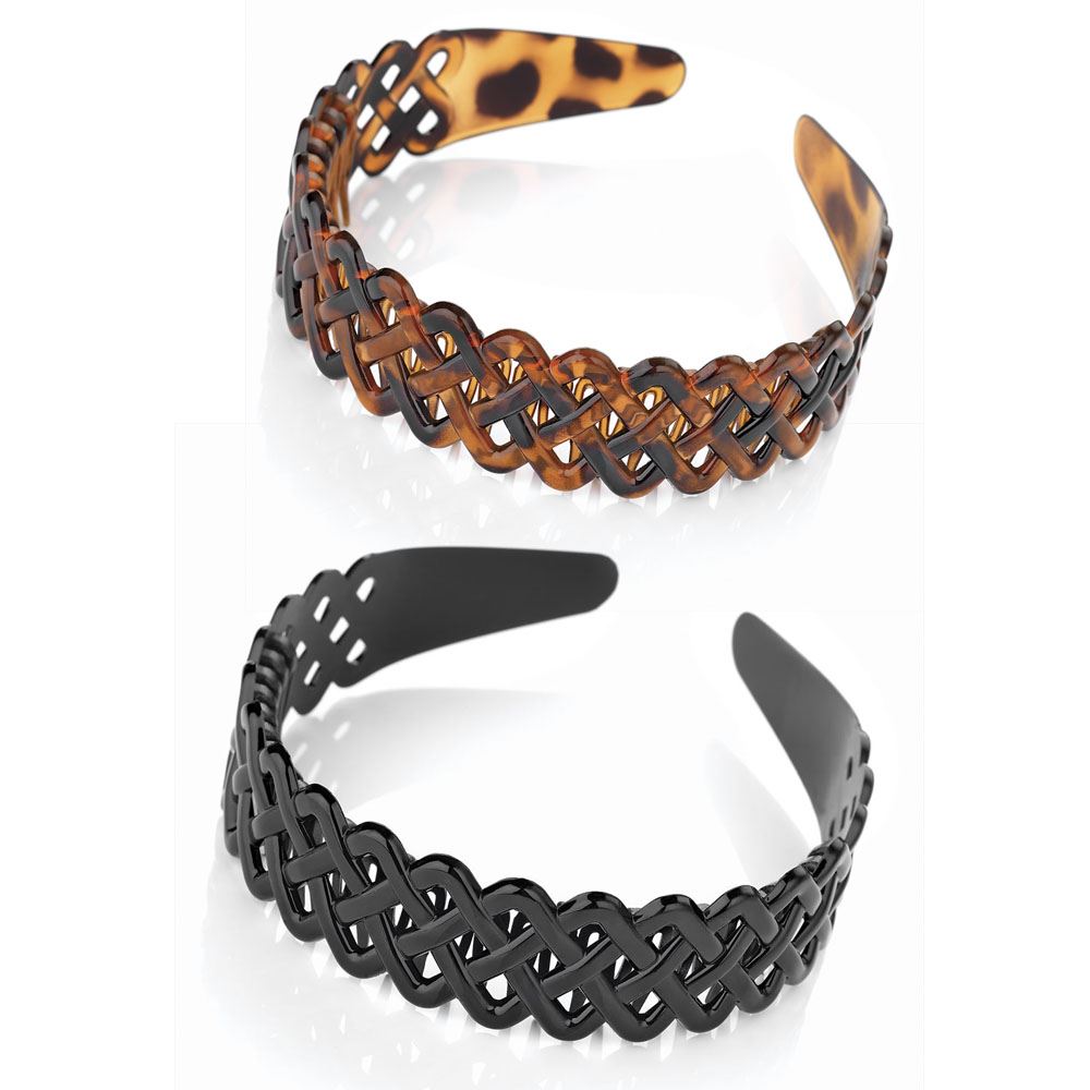 Brown tortoiseshell effect head band Alice band with comb inset Girls Ladies UK