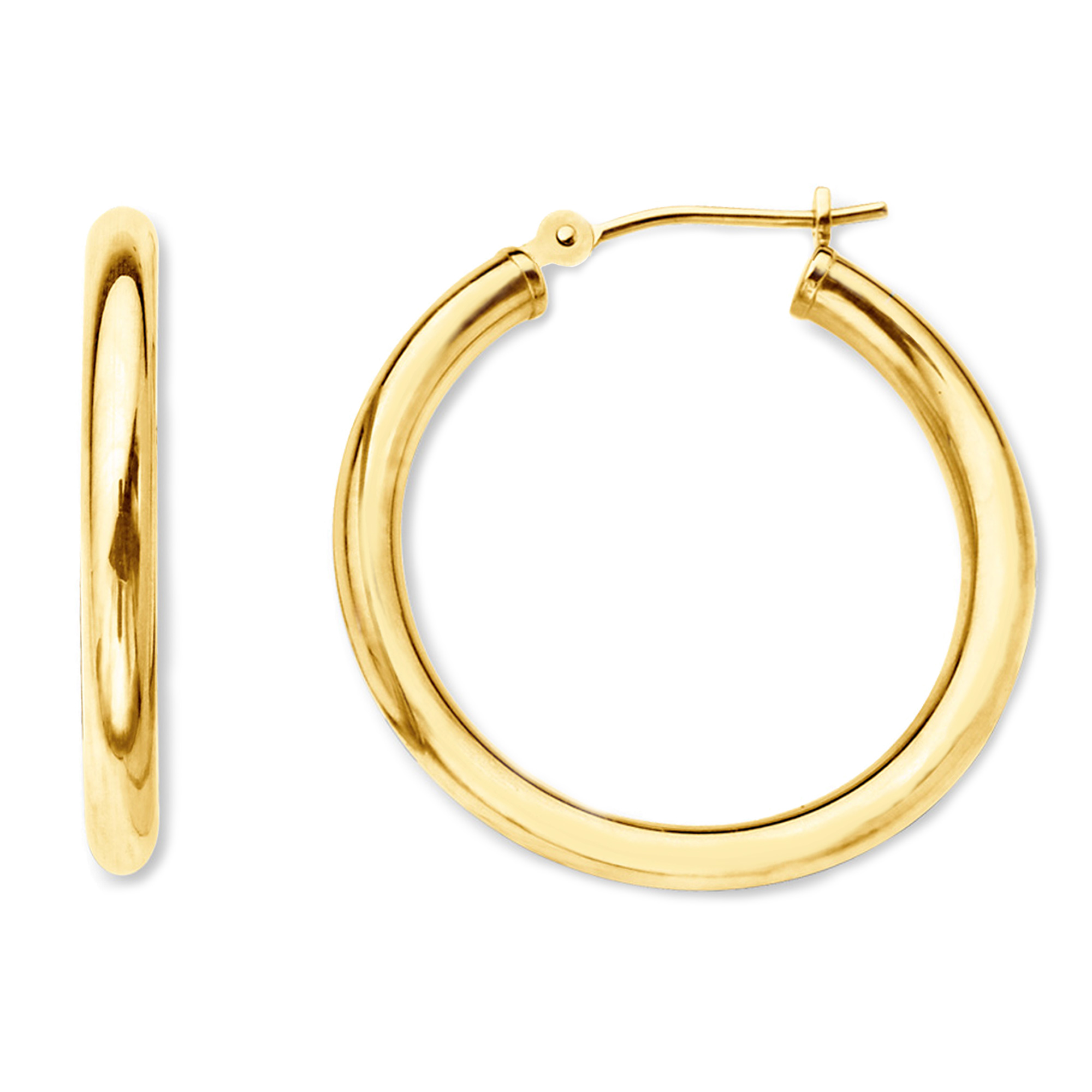 10Kt Yellow Gold 2MM Shiny Round Tube Hoop Earrings Tania, popularna WYPRZEDAŻ