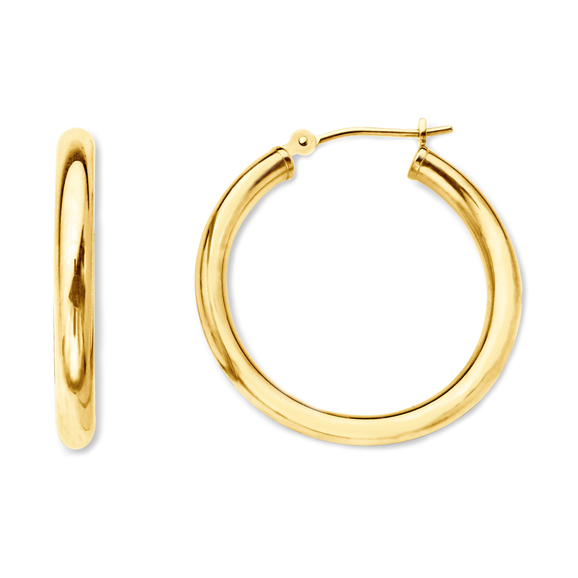 10Kt Yellow Gold 2MM Shiny Round Tube Hoop Earrings Tania, popularna WYPRZEDAŻ