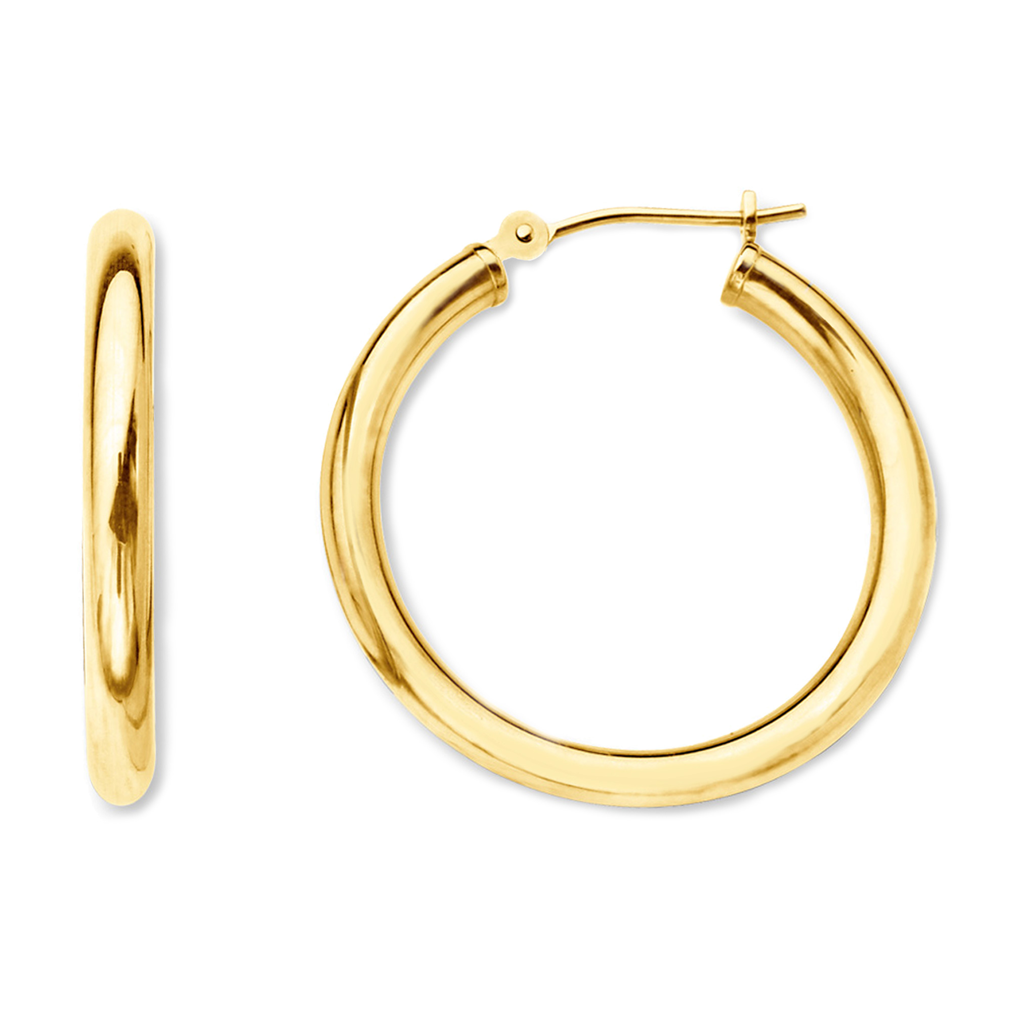 10Kt Yellow Gold 2MM Shiny Round Tube Hoop Earrings Tania, popularna WYPRZEDAŻ
