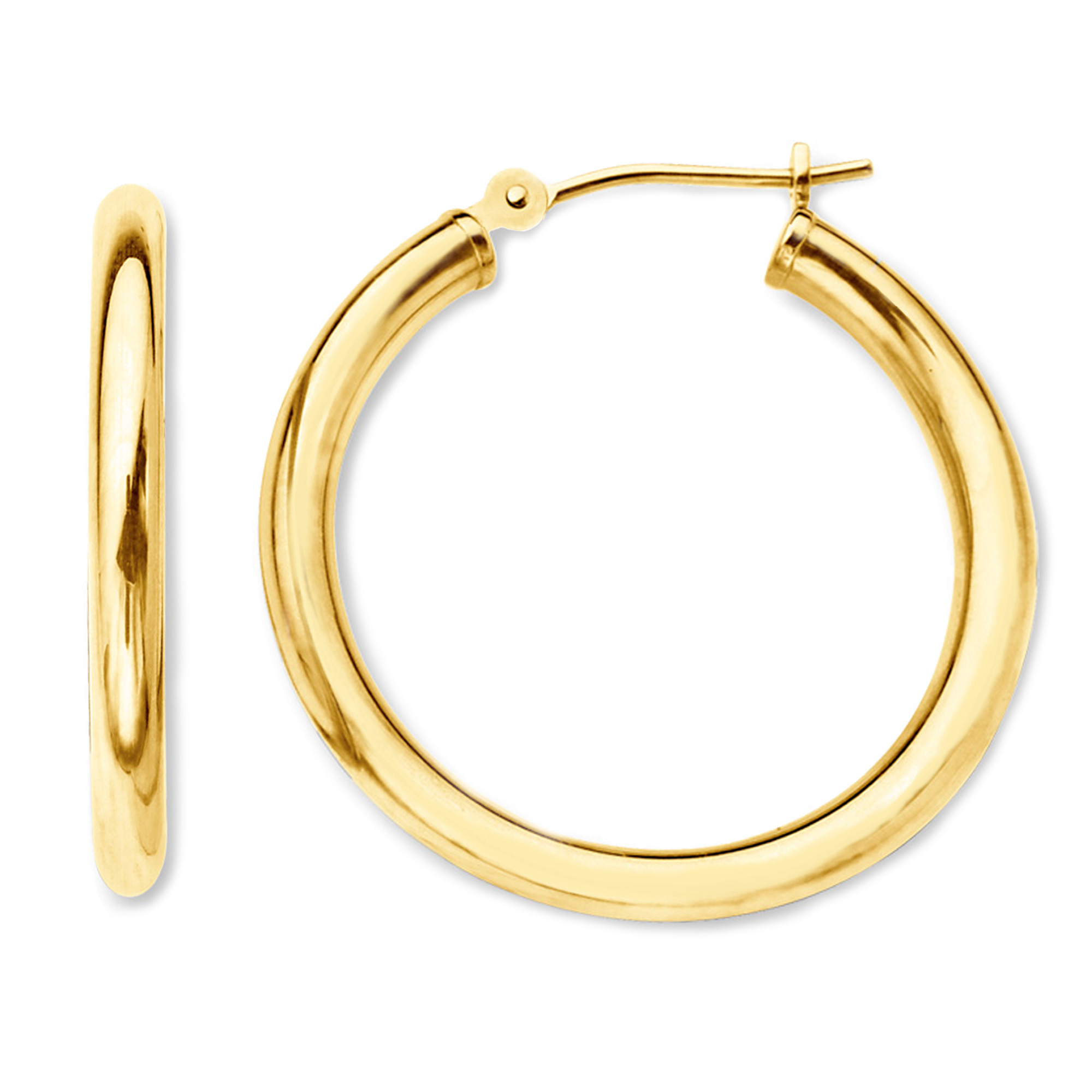 10Kt Yellow Gold 2MM Shiny Round Tube Hoop Earrings Tania, popularna WYPRZEDAŻ