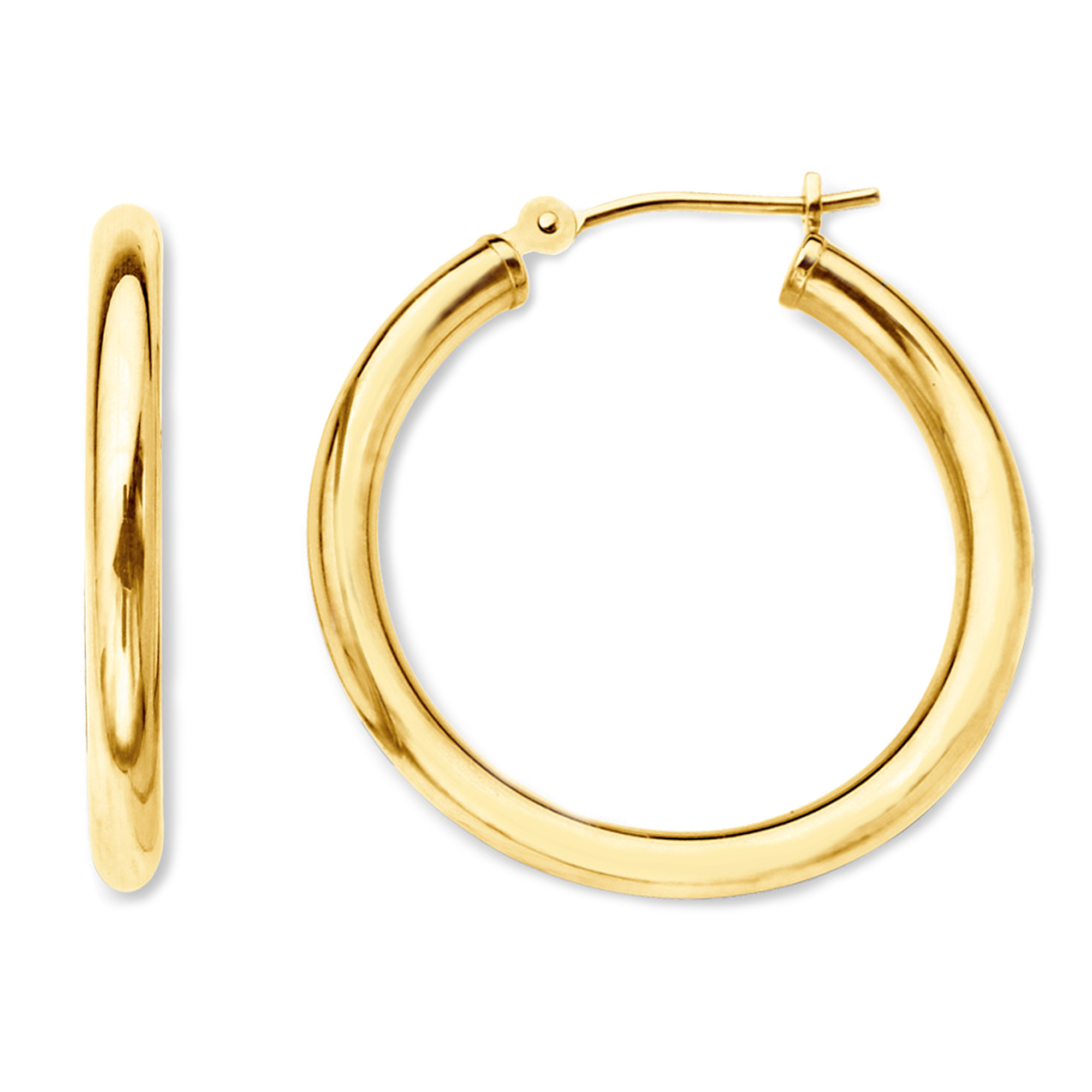 10Kt Yellow Gold 2MM Shiny Round Tube Hoop Earrings Tania, popularna WYPRZEDAŻ