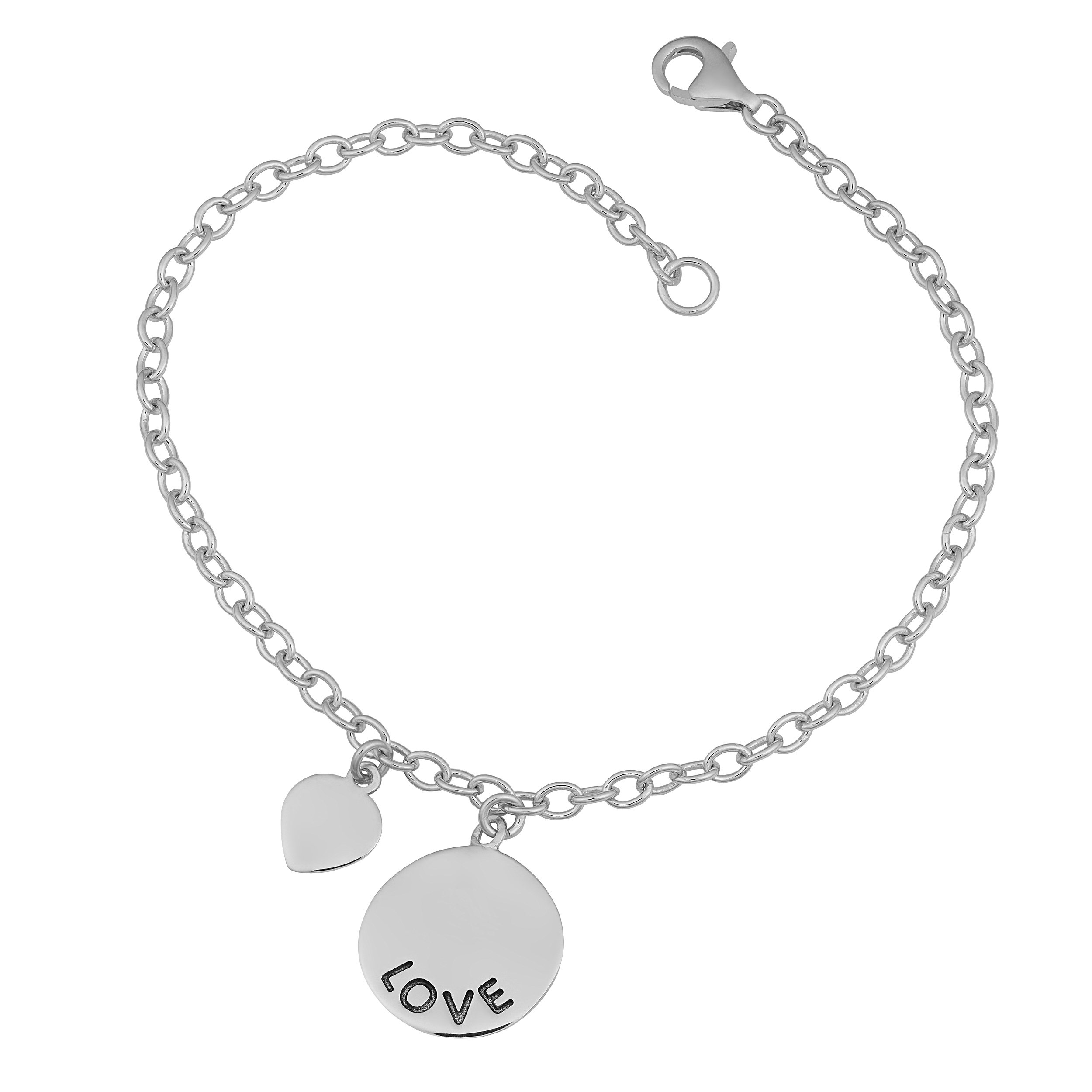 Jewelry Adviser Charms Sterling Silver Small Block Initial B Charm