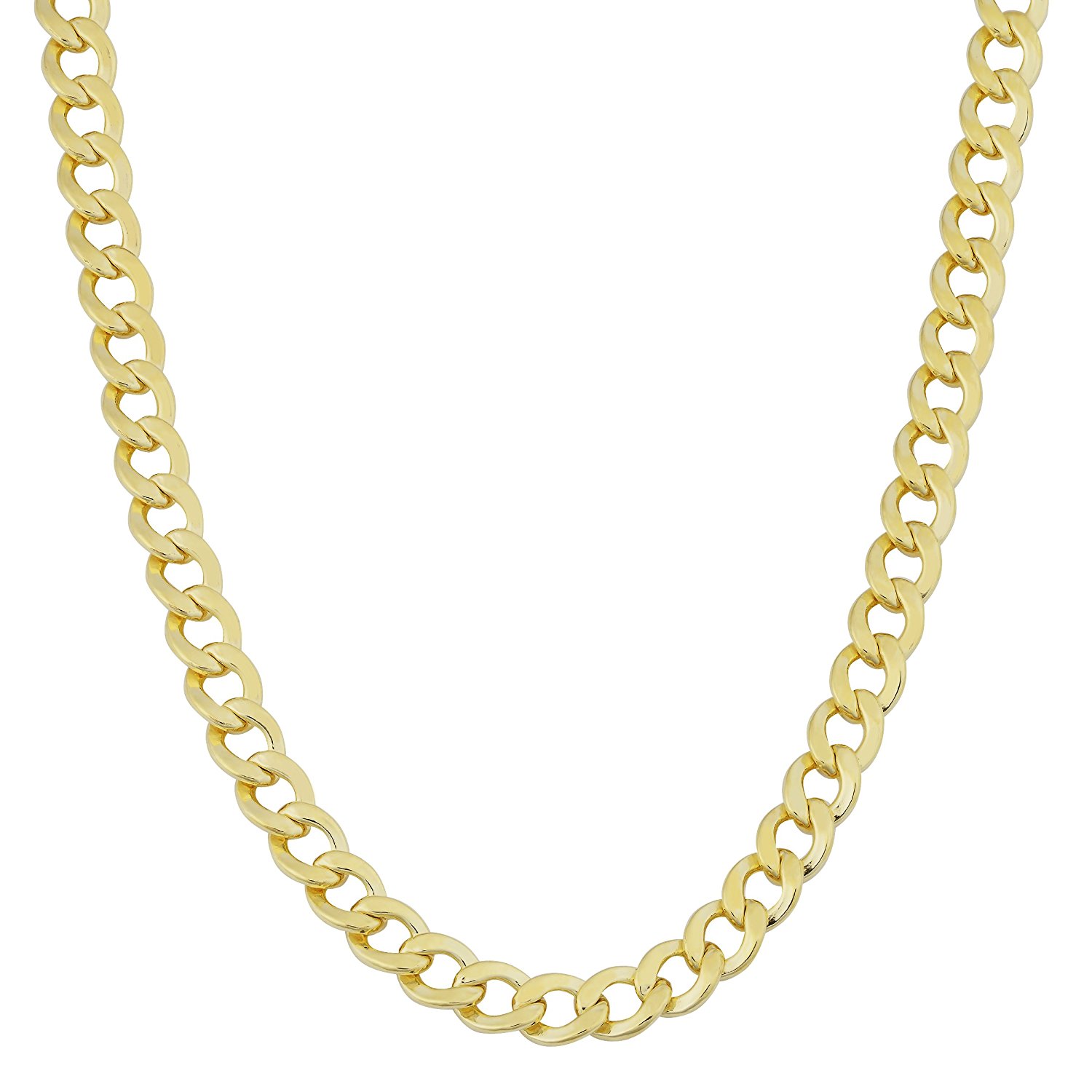 14k Gold Yellow White Finish 3.6mm Sparkle-Cut Comfort Pave Curb Chain With Lobster Clasp Necklace