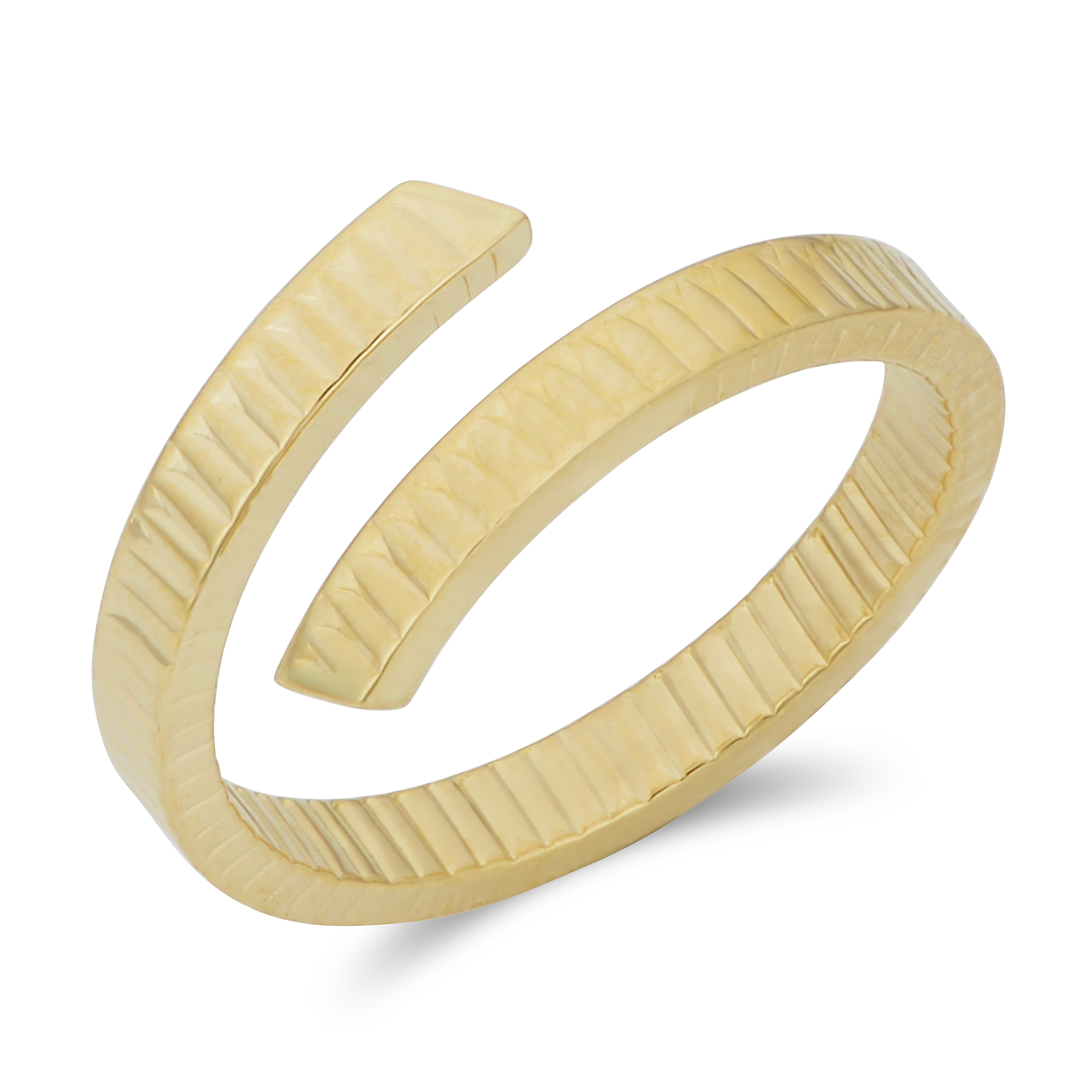 10k or 14k Yellow Gold Impressive Open Mouth Snake Bypass Ring