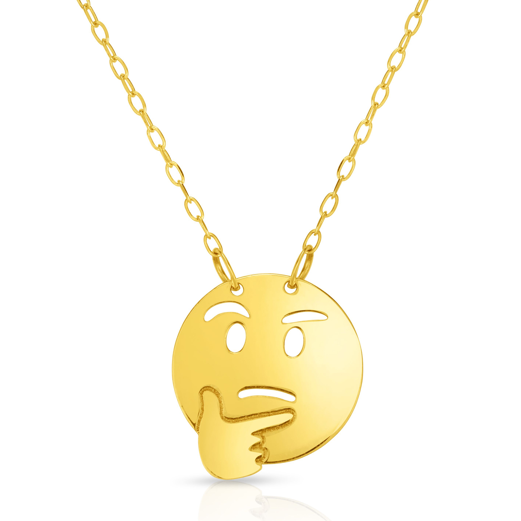 14k Yellow Gold Emoji Devil Extendable Necklace 16" to 18" Precious