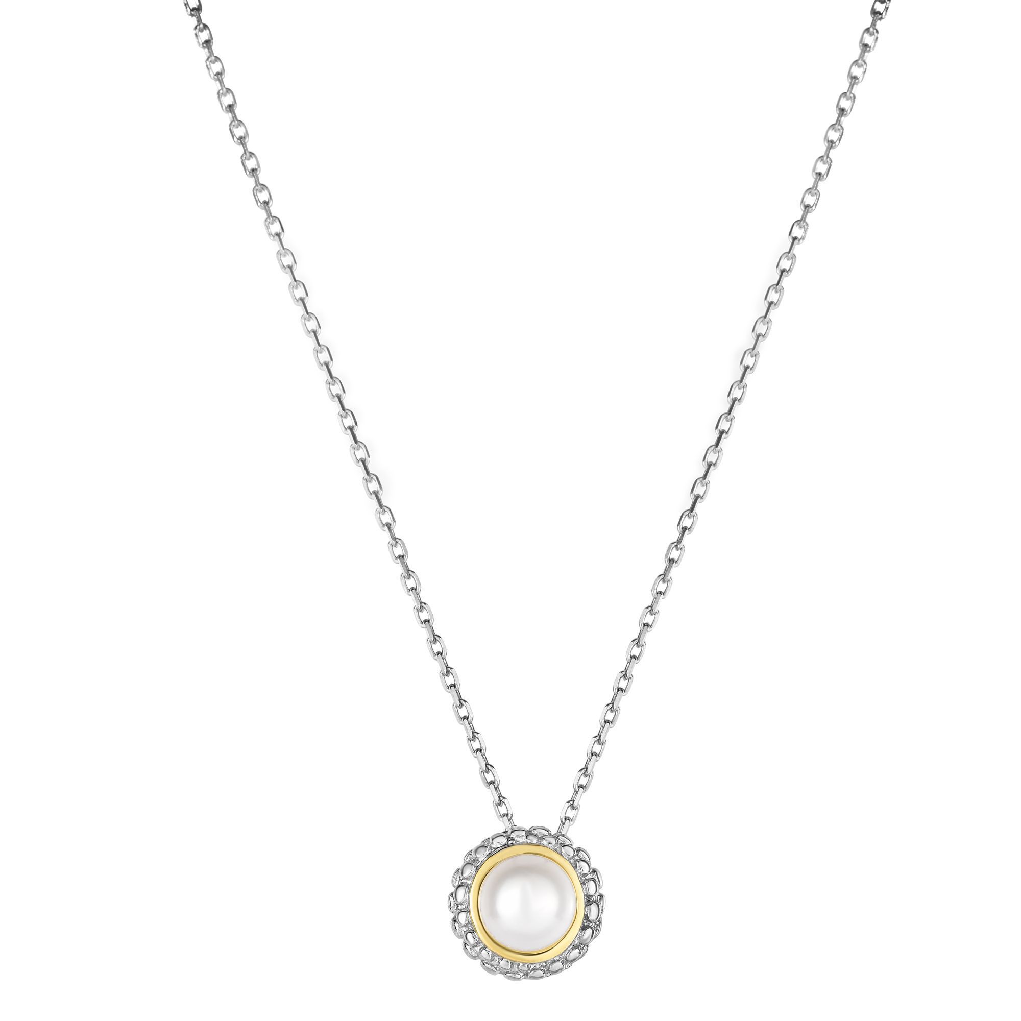 COLLAR CIRCULO de la VIDA y PERLA Cultivada Calidad PLATA de LEY 925 Diseño