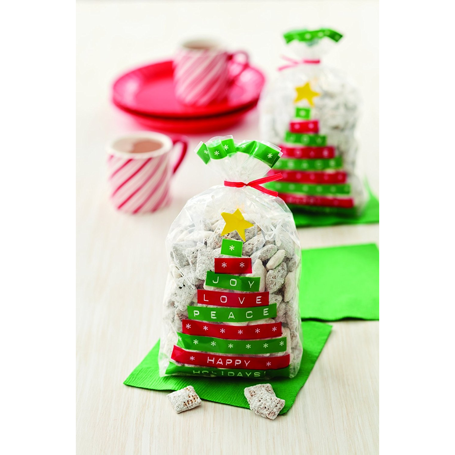 Wilton 20pc VARIOUS Christmas Clear Cellophane Sweet Treat Party Bags