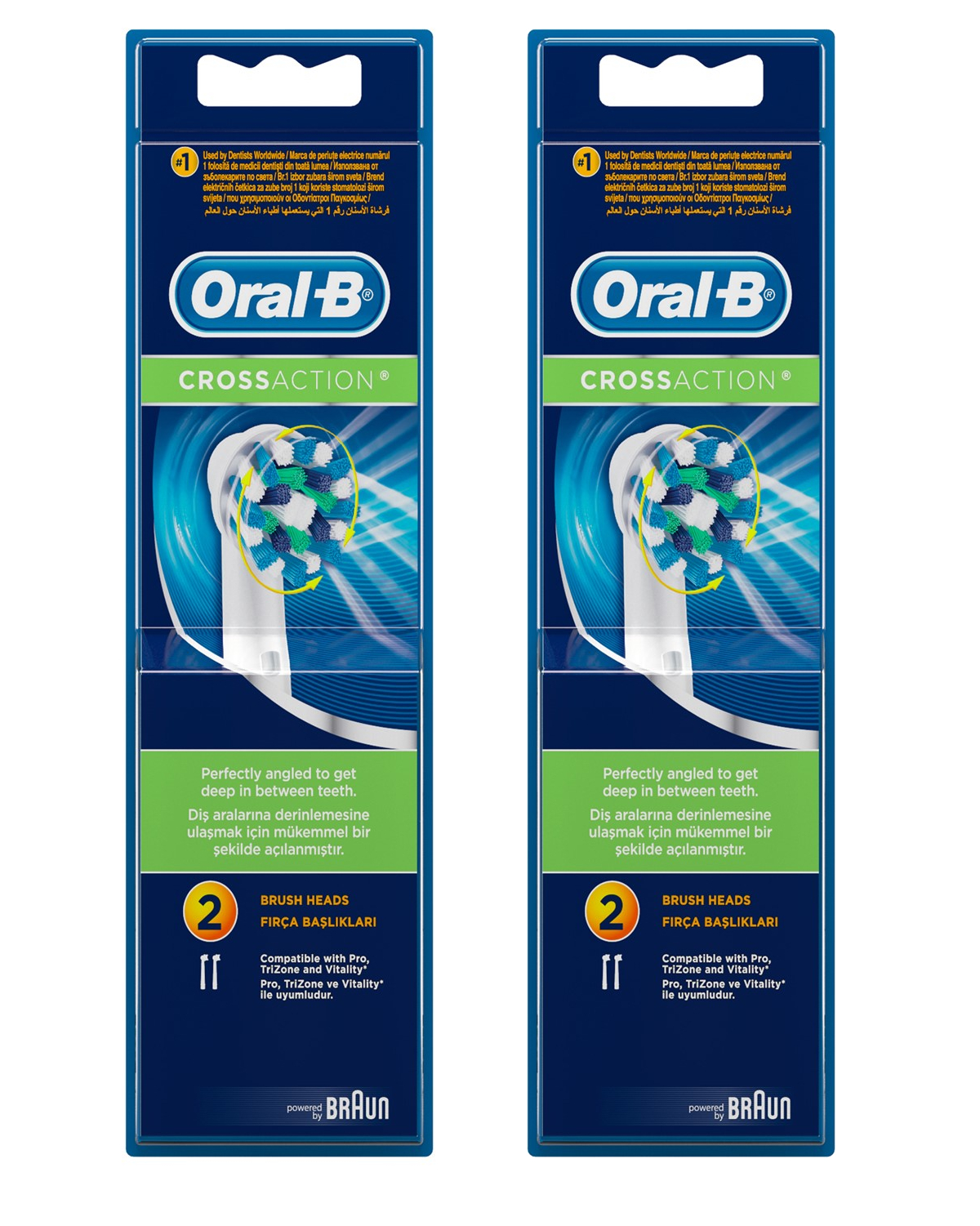 OralB Cross Action Electric Toothbrush Replacement Head 4 Refill
