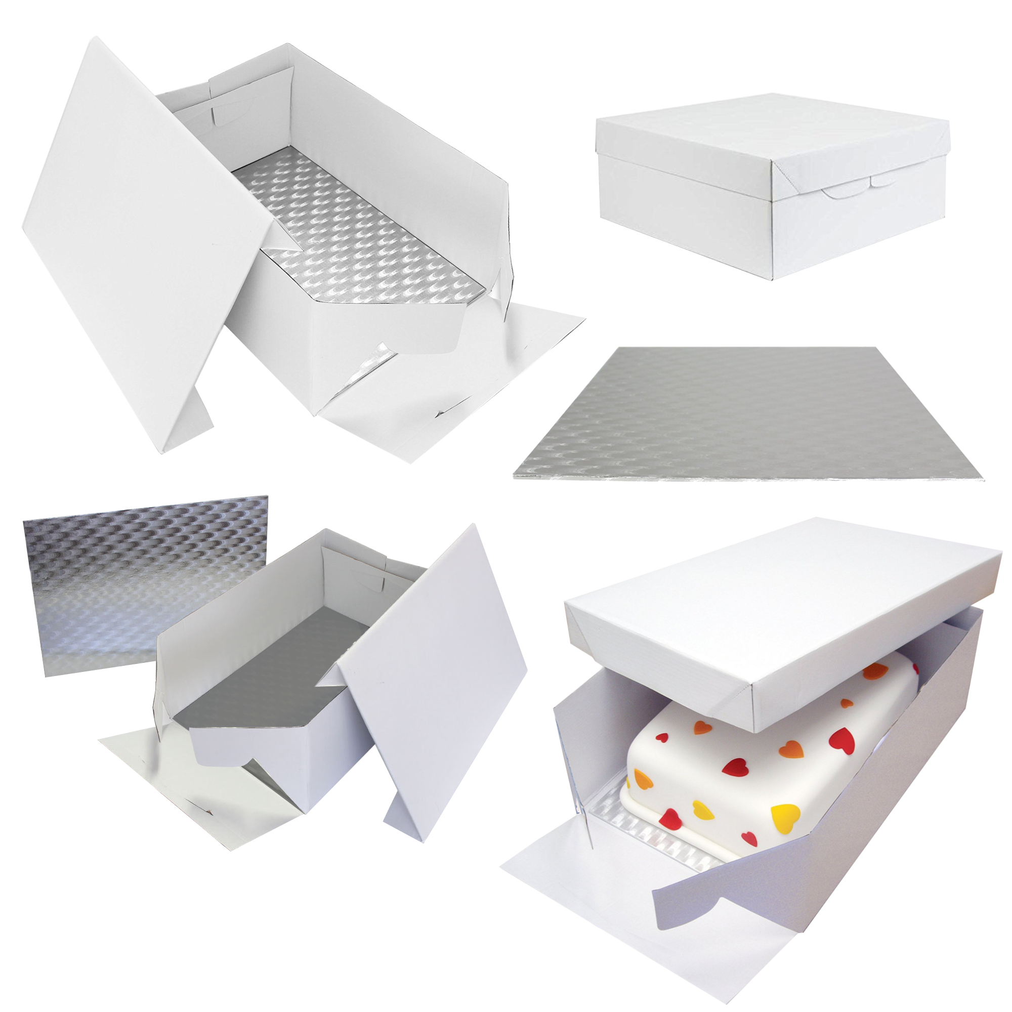 PME Oblong Cake Baking Sugarcraft Box /& Support Stand Decoration Card Board