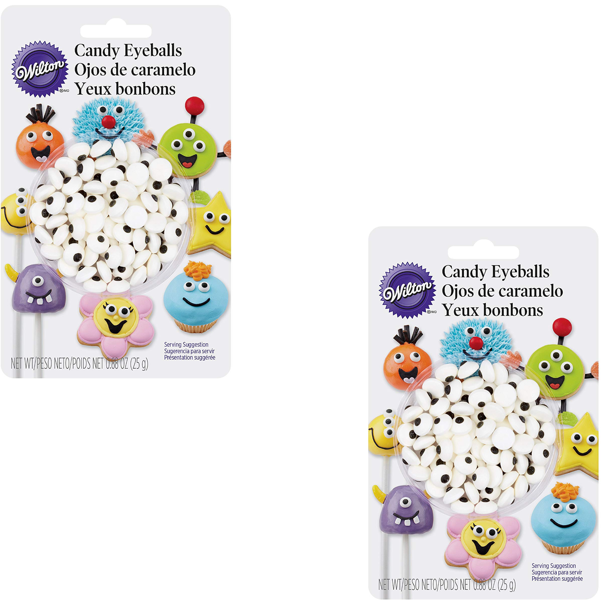 2 x Wilton Edible Sugar Candy Eyeballs Eye Cake Cupcake Decorating