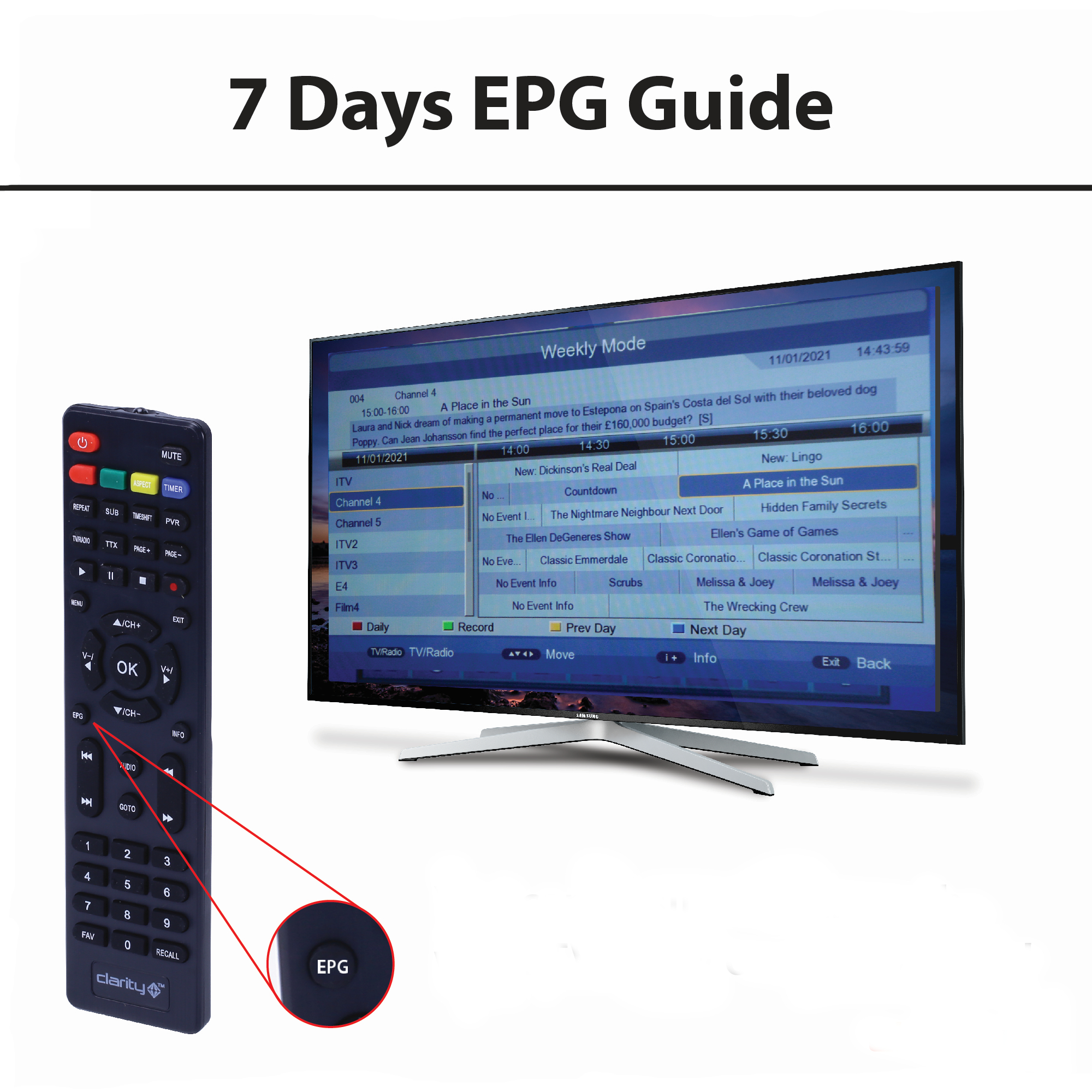 Clarity Freeview Set Top Box Digibox with Full HD Channels, HDMI, USB