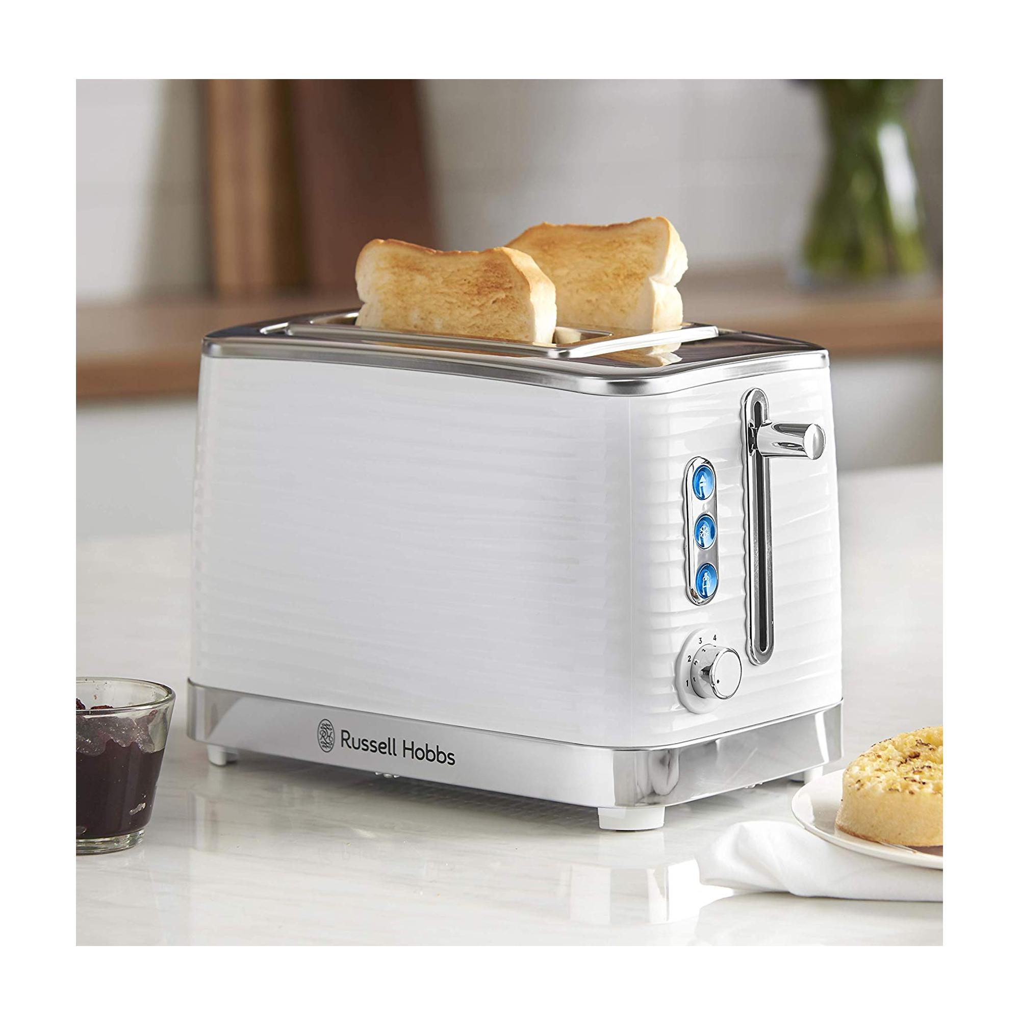 Russell Hobbs 24382 Inspire High Gloss Plastic 2 Slice Toaster White