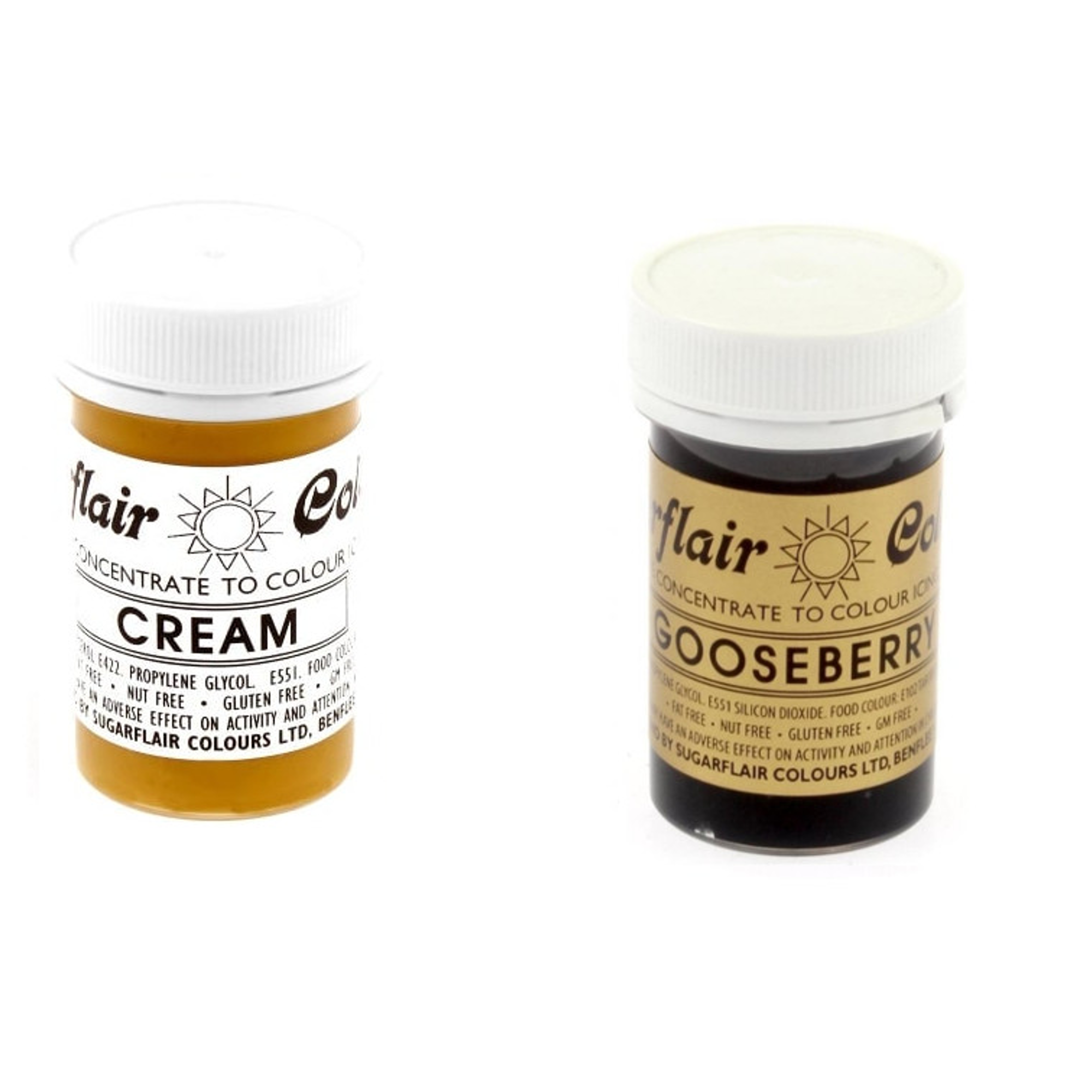Sugarflair Paste Gel Edible Food Colouring Colours Icing Cream & Gooseberry 5056149869492 eBay