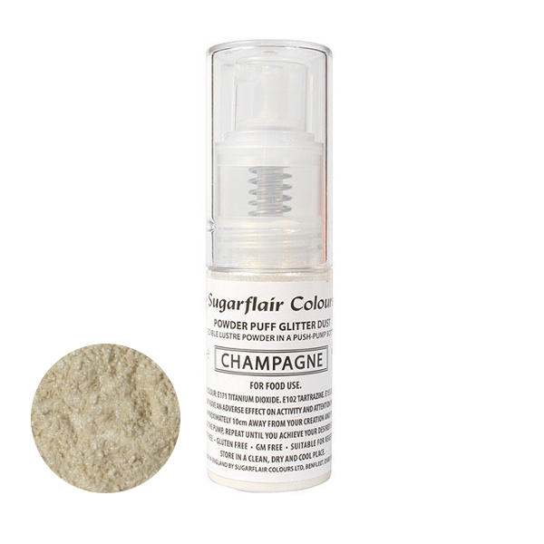 Sugarflair Powder Puff Edible Glitter NonAerosol Spray for Cakes 10g