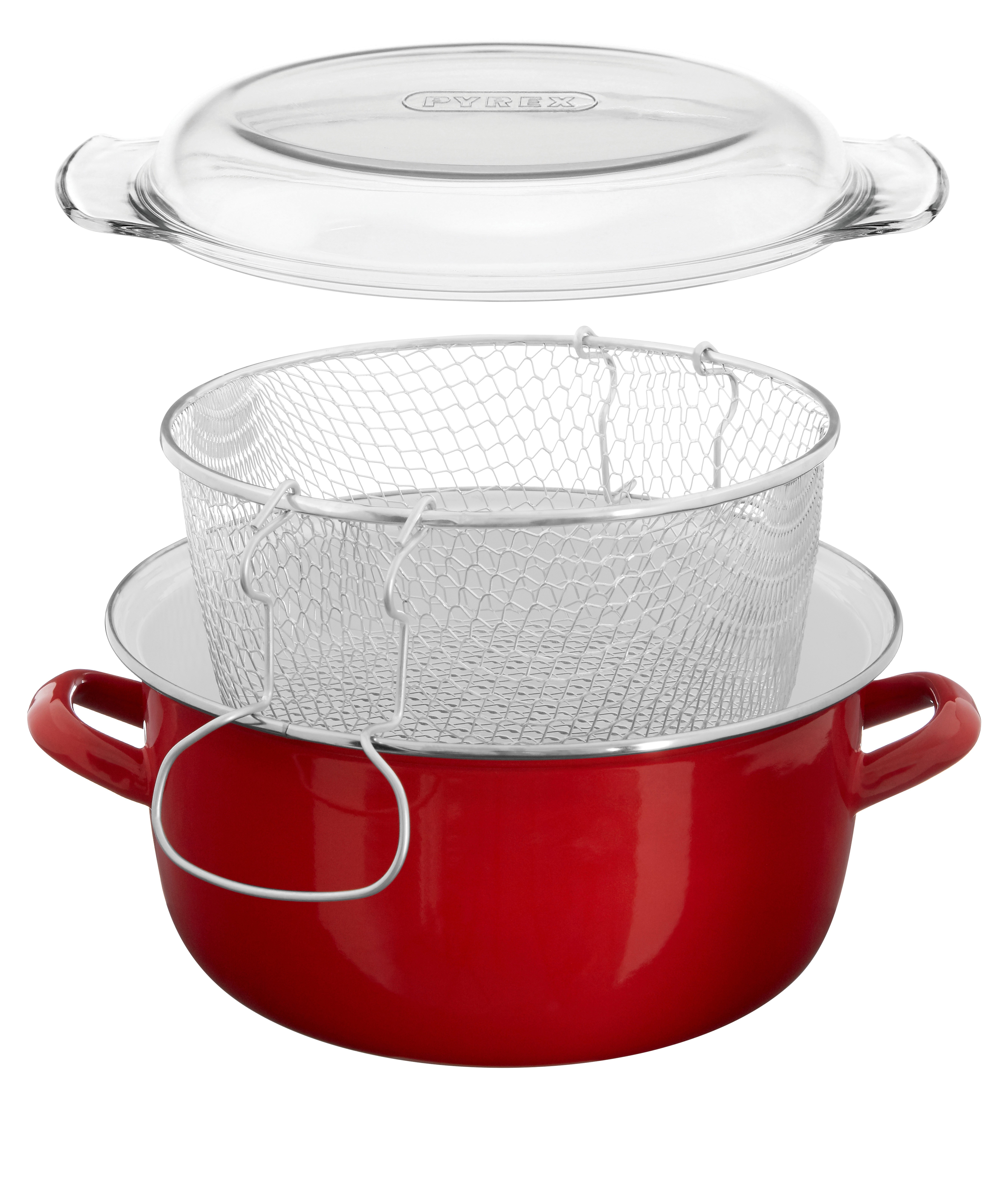 New 5L Stainless Steel Deep Fat Fryer Pan Frying Basket Cooking Pot Pyrex Lid - Picture 31 of 35