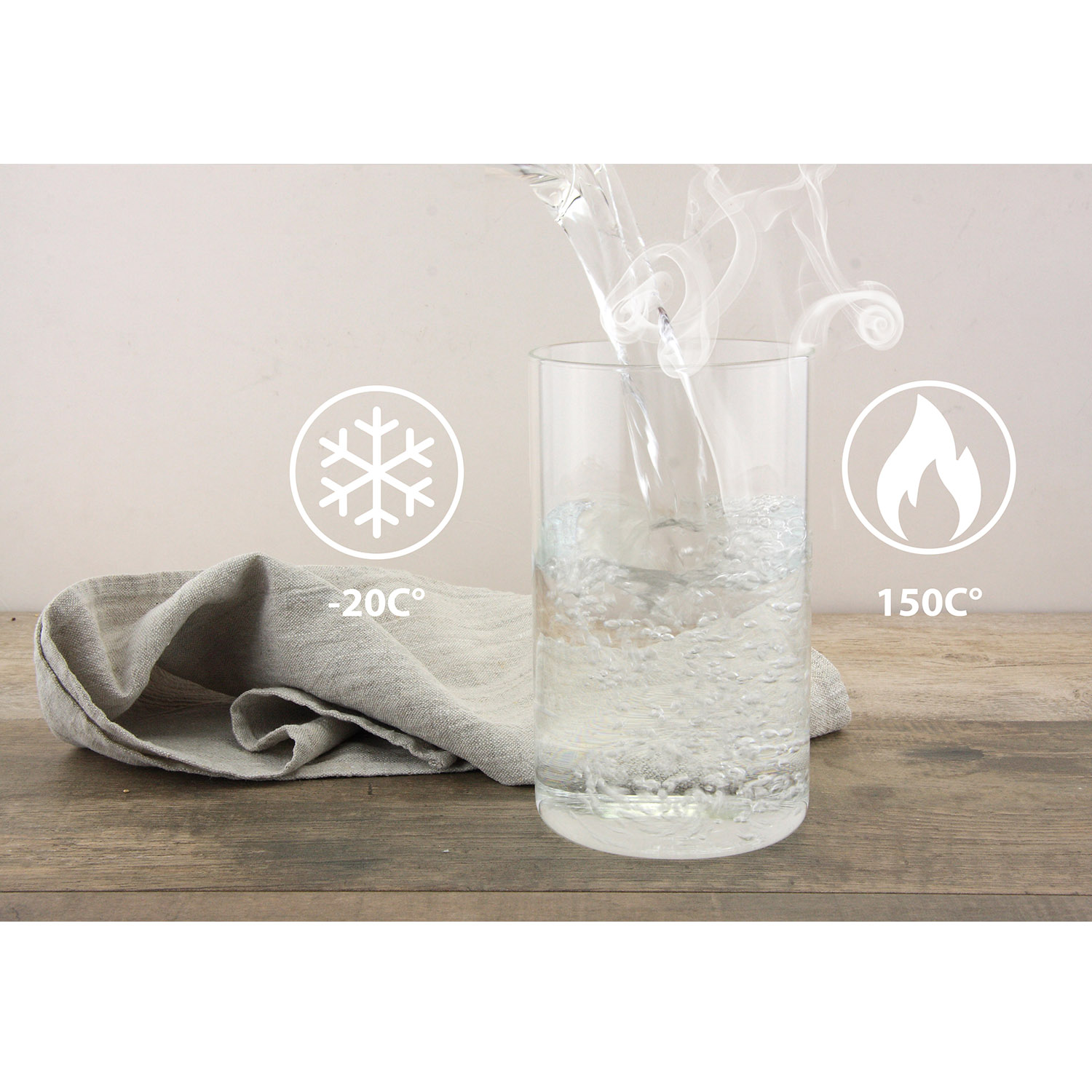 Tall Borosilicate Glass Airtight Wooden Lid Storage Jar Pasta Rice Food Canister